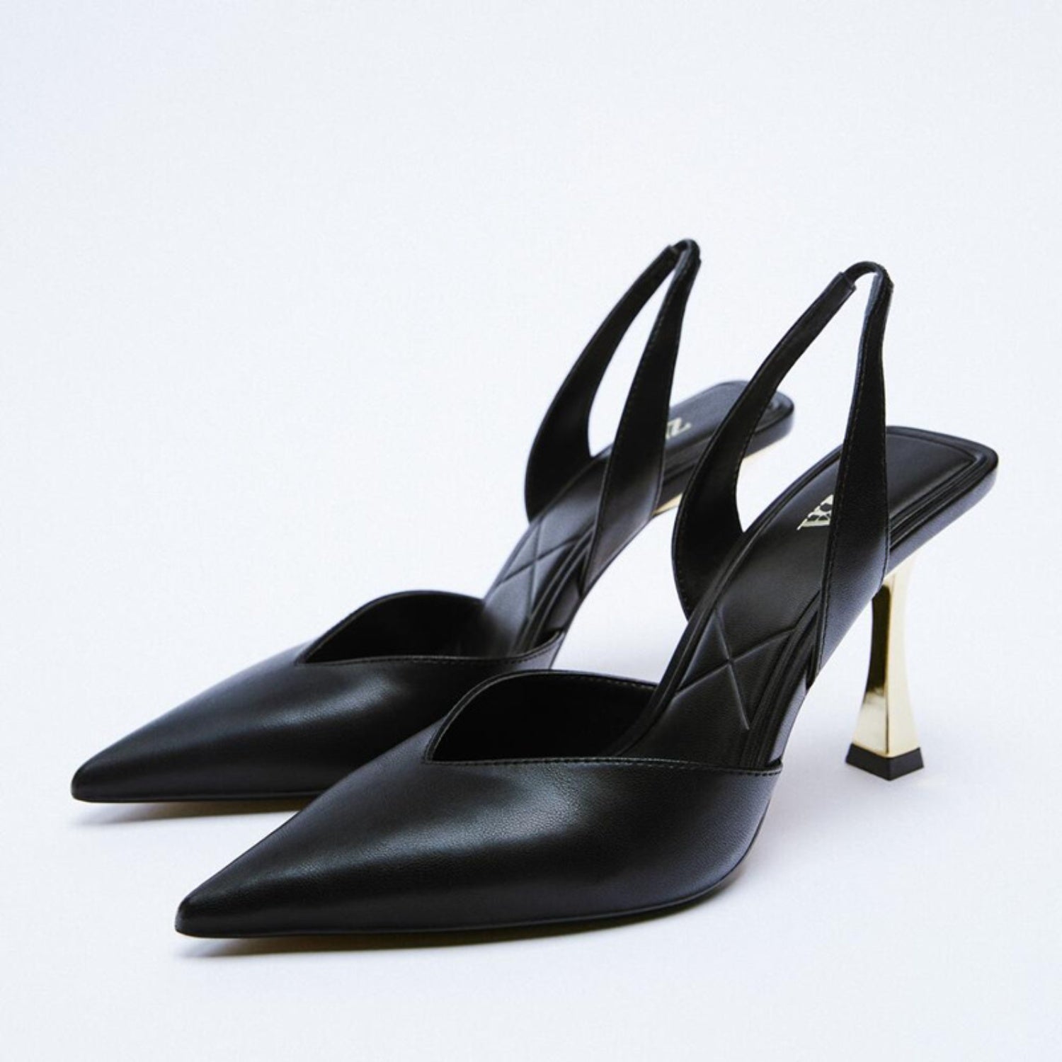 Faux Leather Point Toe Stiletto Heel Pumps