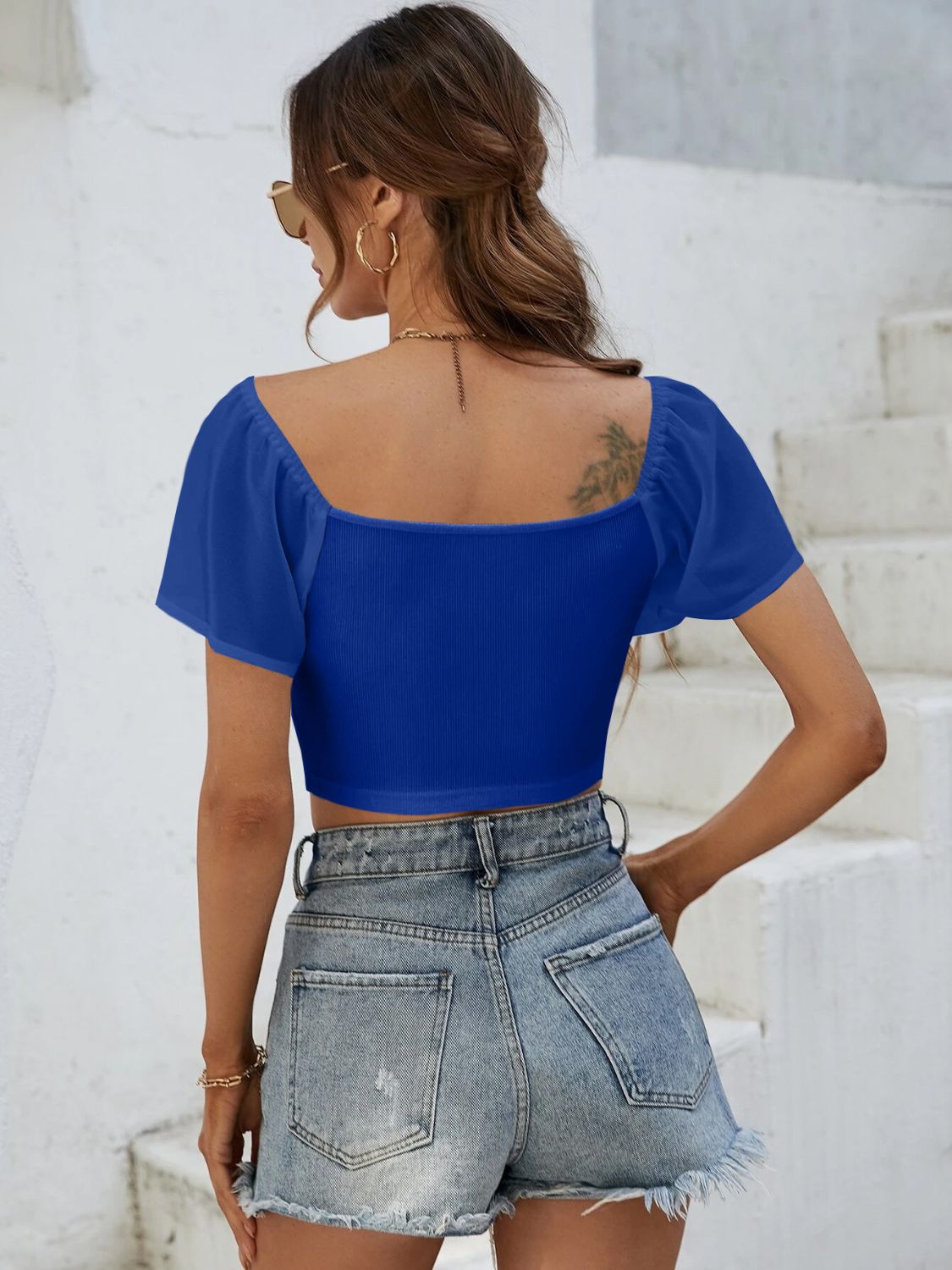 Coastal Short Sleeve Crop Top