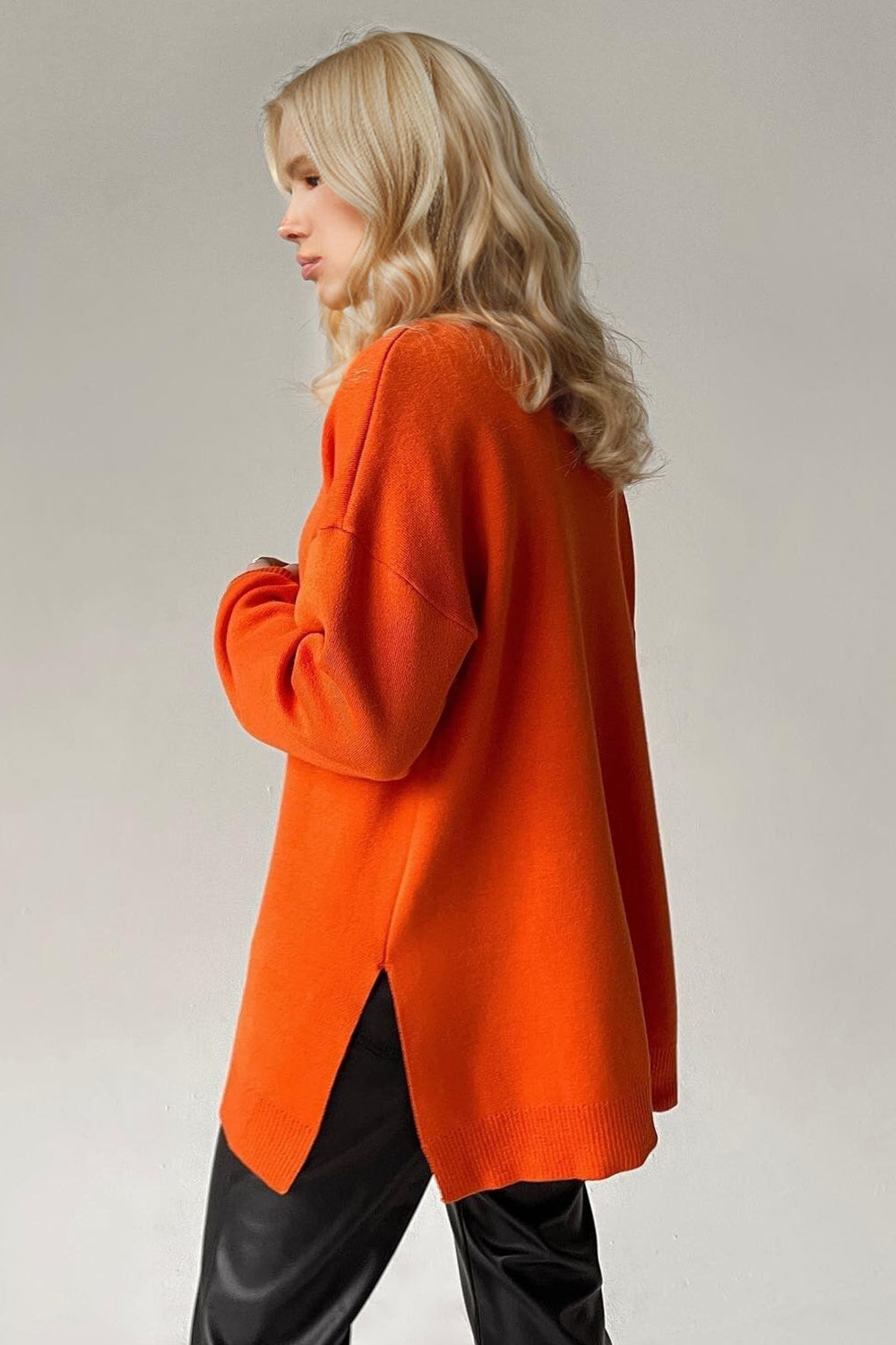 Lush Side Slit Turtleneck Sweater