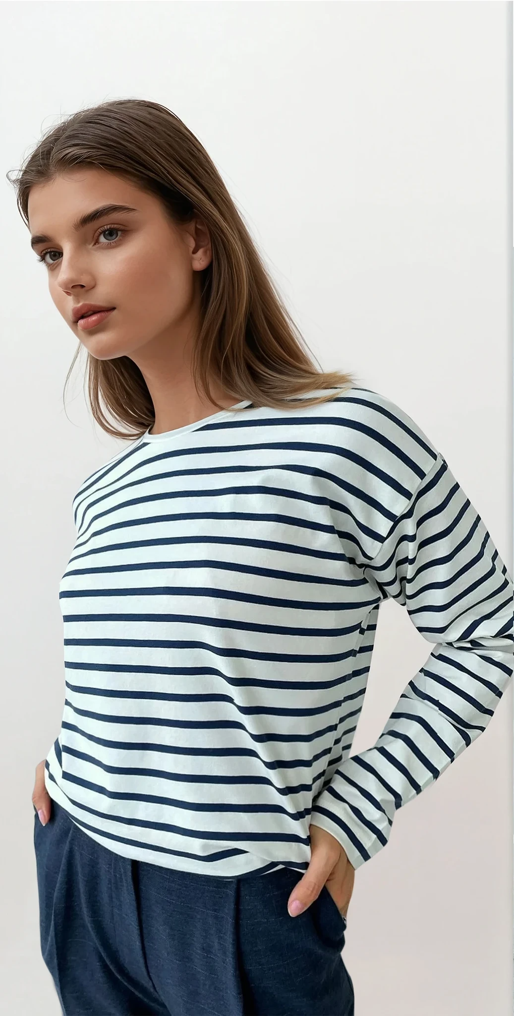 Striped Crew Neck Long Sleeve