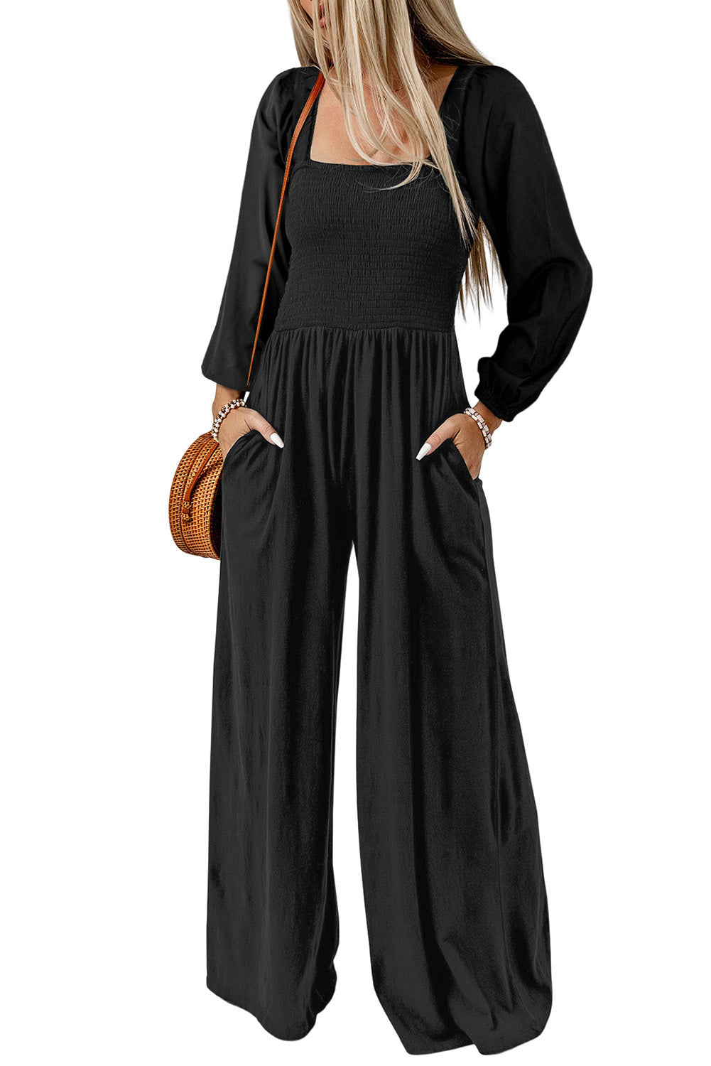 Unwind Square Neck Raglan Sleeve Jumpsuit