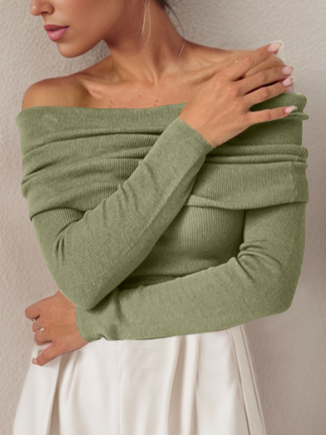 Weightless Off-Shoulder Sweater