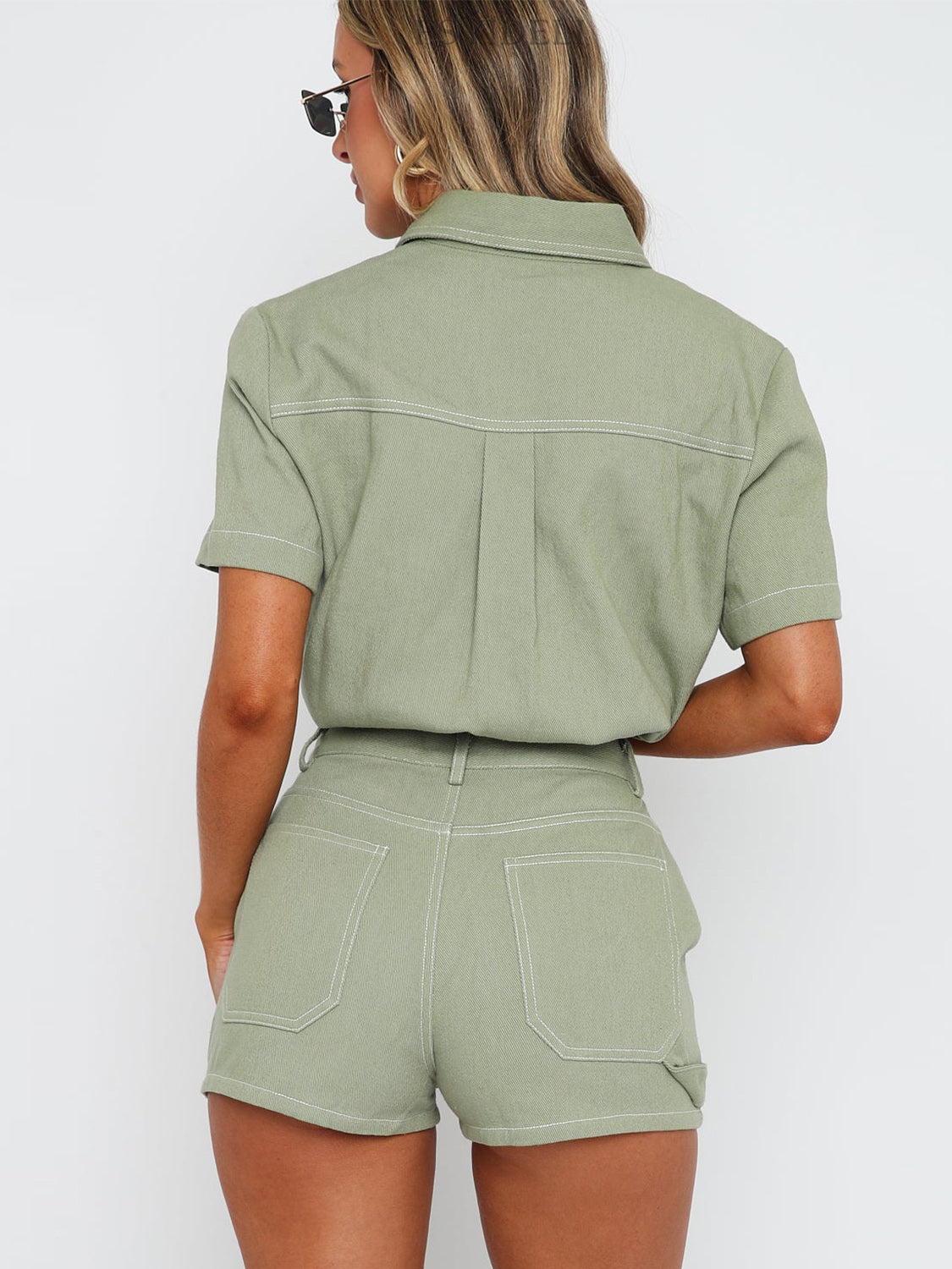 Cargo Button Up Top and Short Set