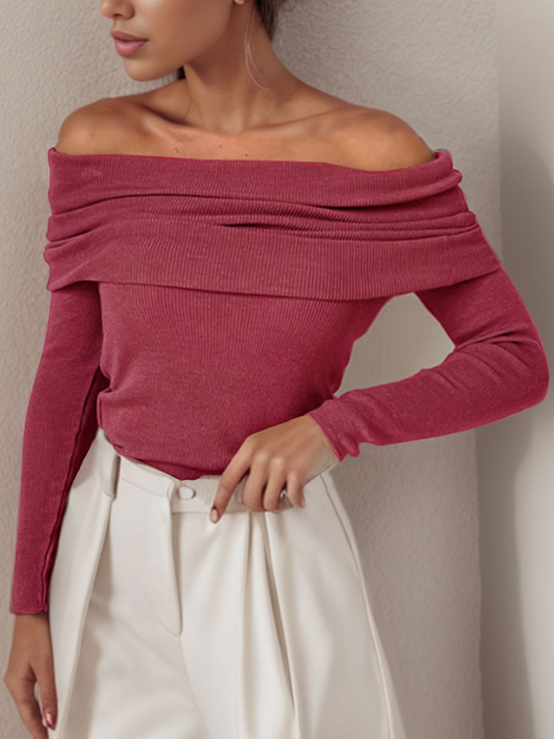 Weightless Off-Shoulder Sweater