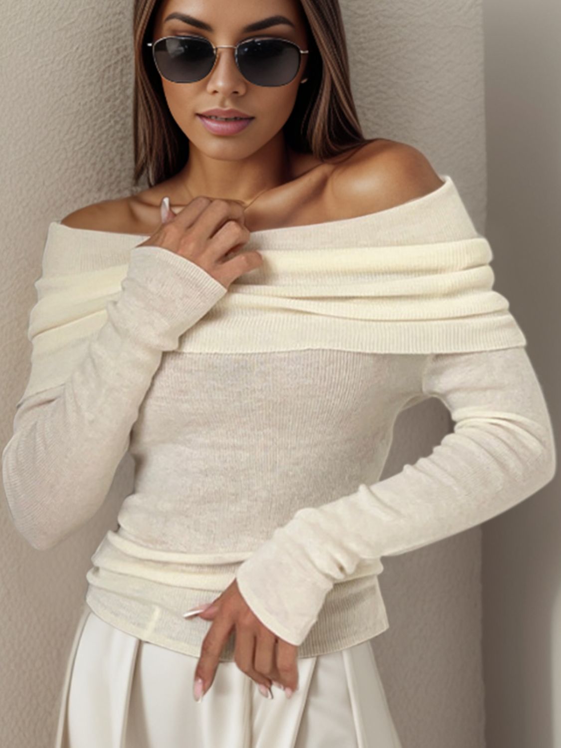 Weightless Off-Shoulder Sweater