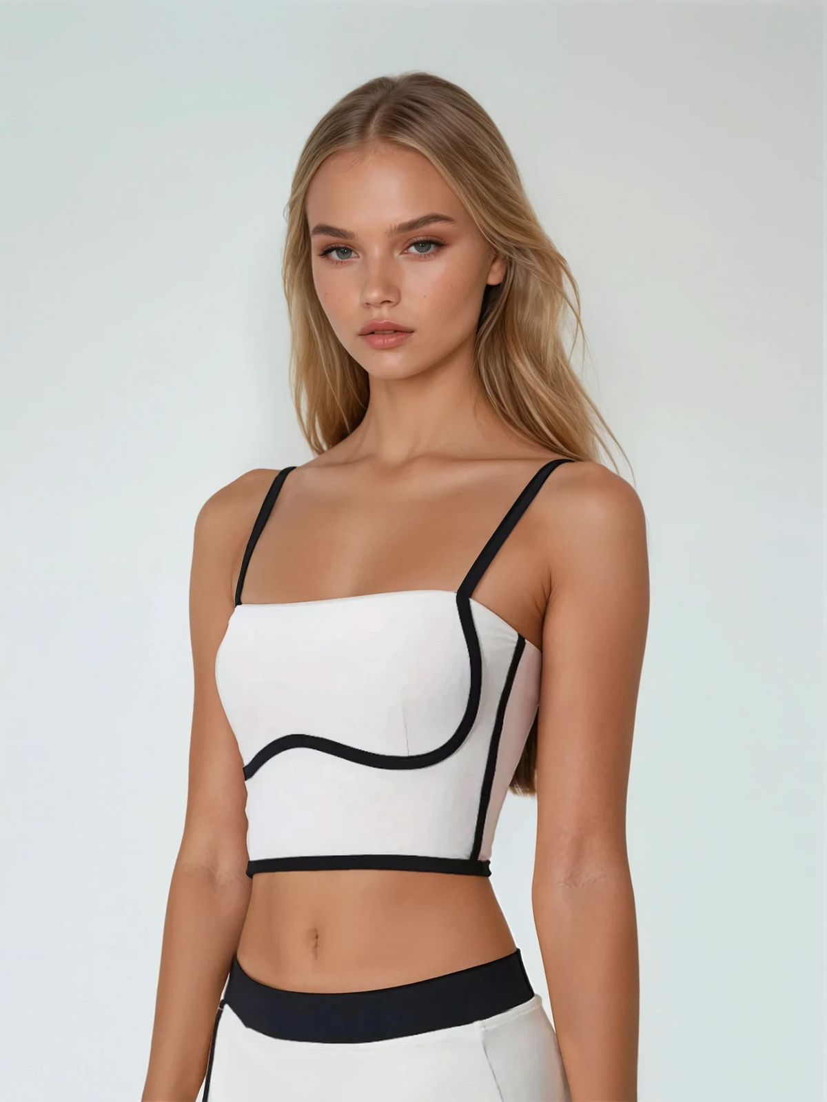 Axis square neck active cami in breathable stretchy fabric
