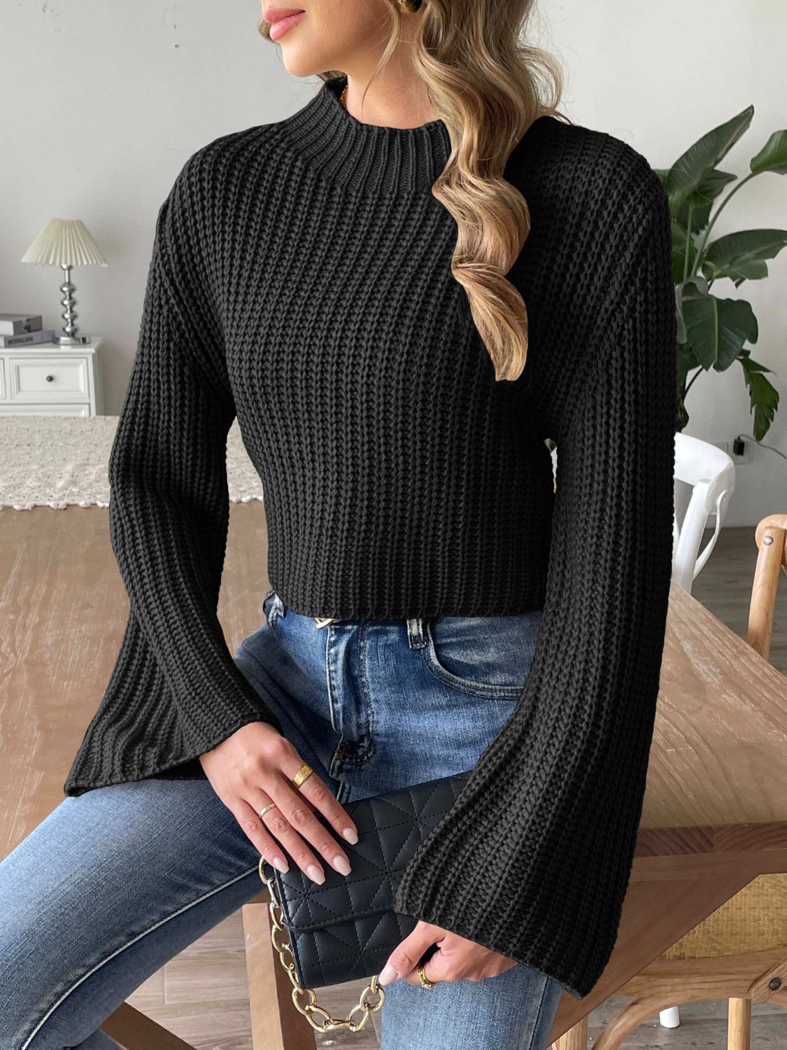 Crisp Mock Neck Sweater