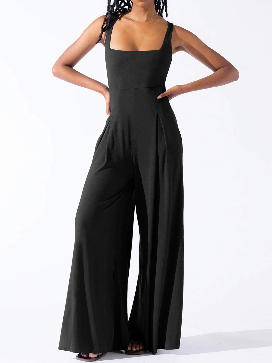 Cosmopolitan Square Neck Wide Strap Jumpsuit