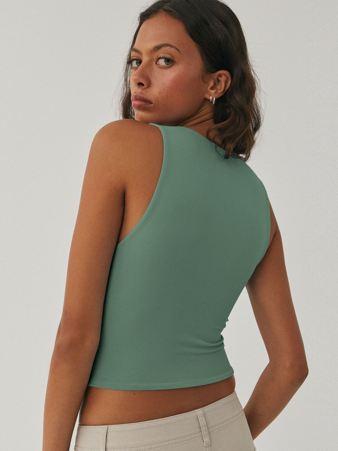 Breezy Round Neck Cropped Tank