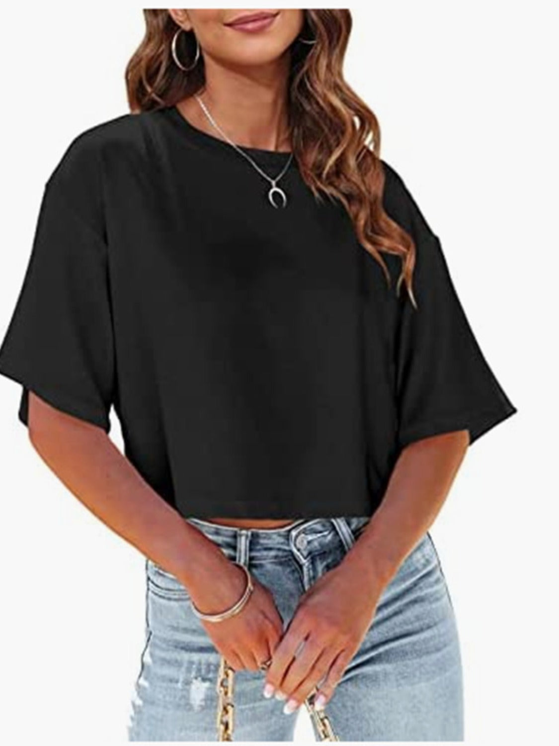 Natural Round Neck Half Sleeve T-Shirt