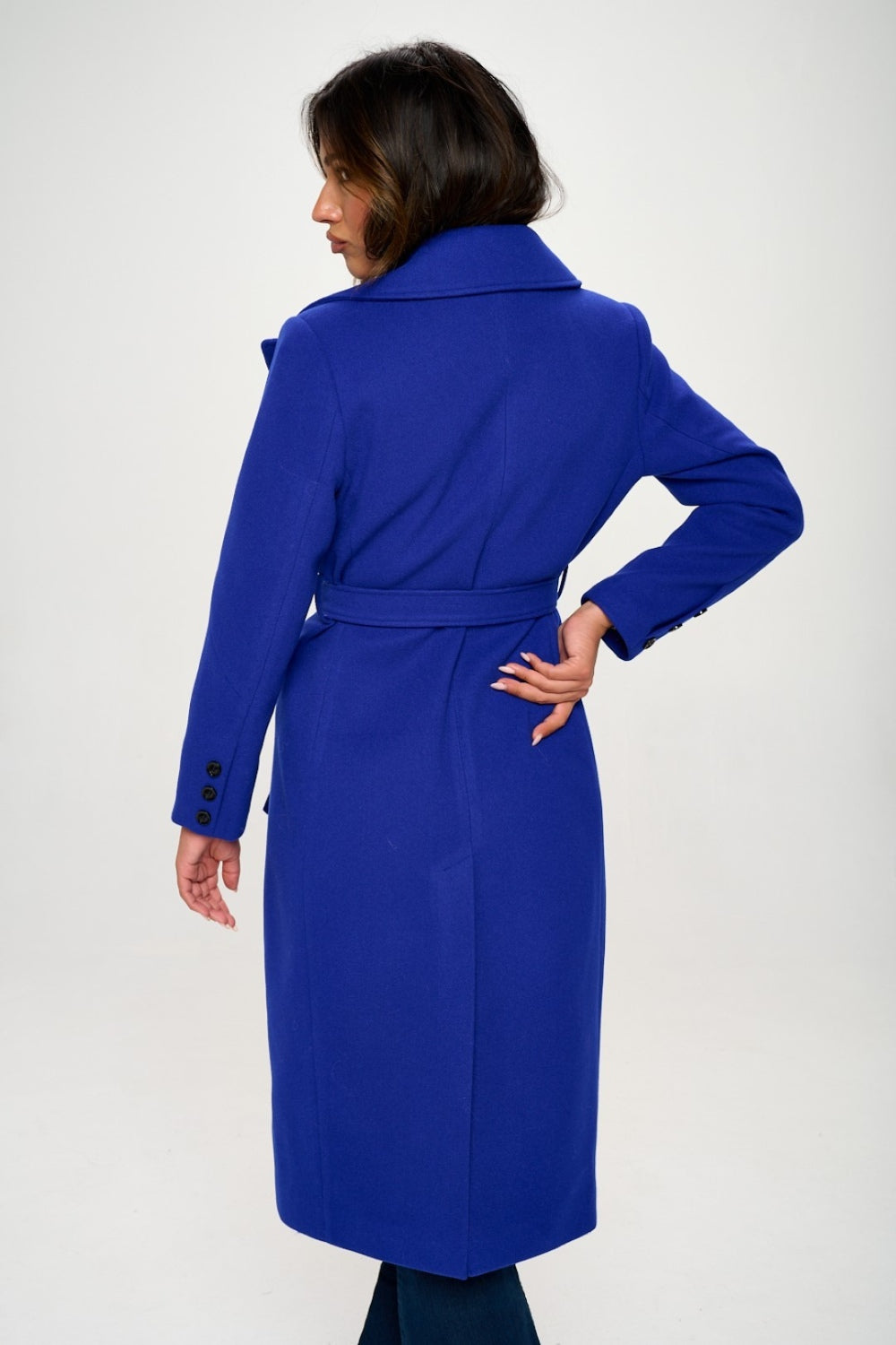 Indigo Double-Breasted Longline Coat