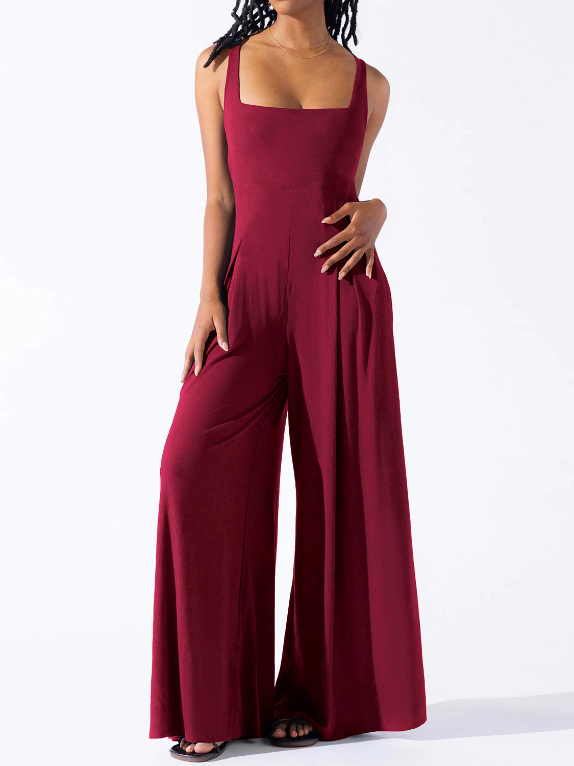 Cosmopolitan Square Neck Wide Strap Jumpsuit