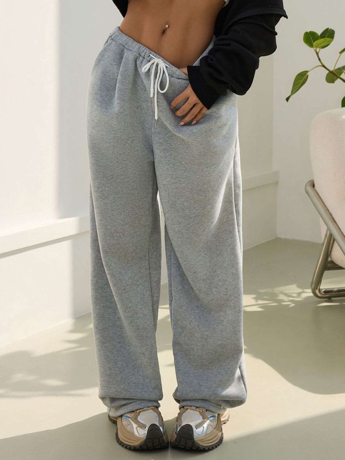 Core Drawstring Wide Leg Sweatpant