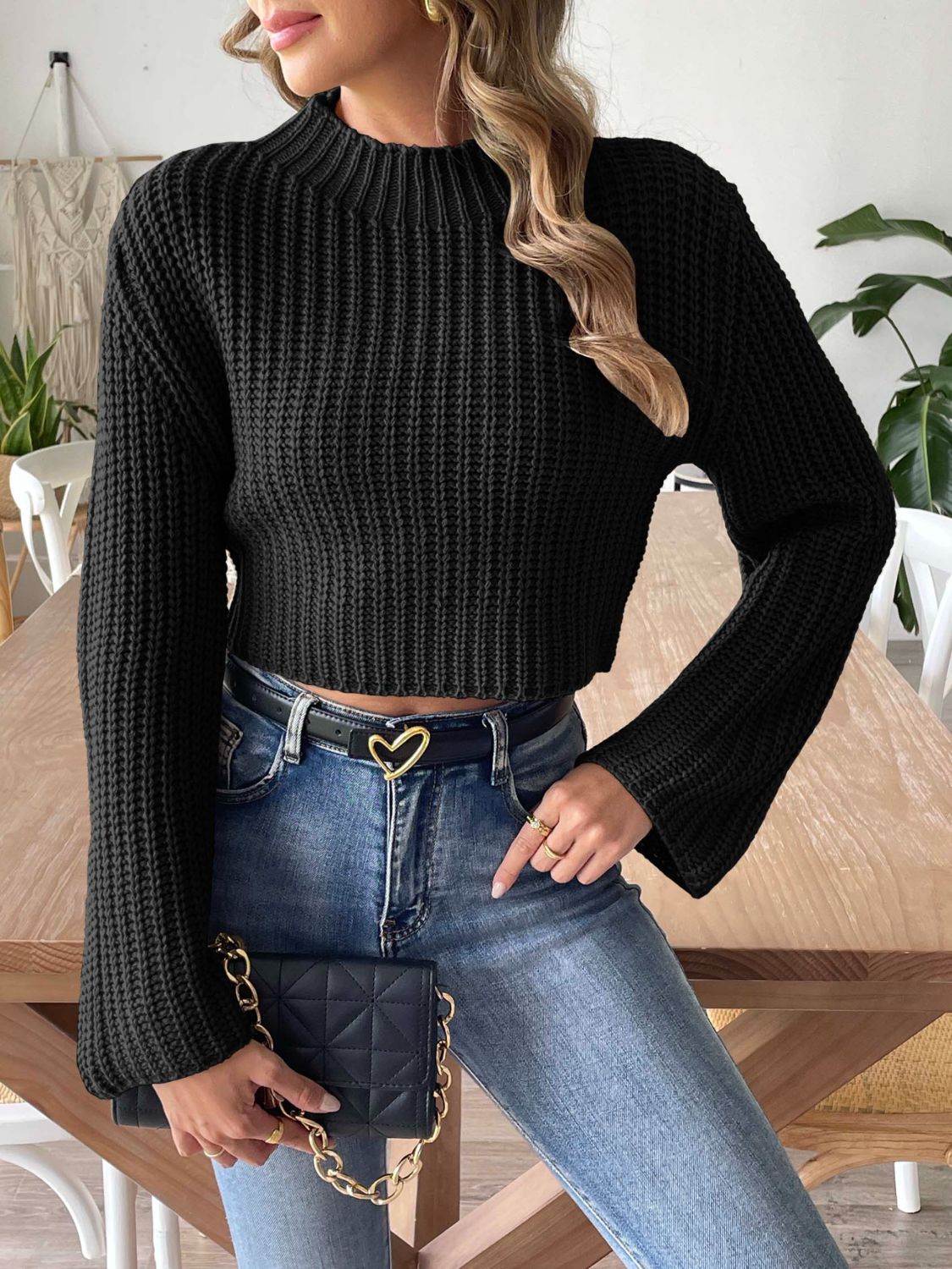 Crisp Mock Neck Sweater