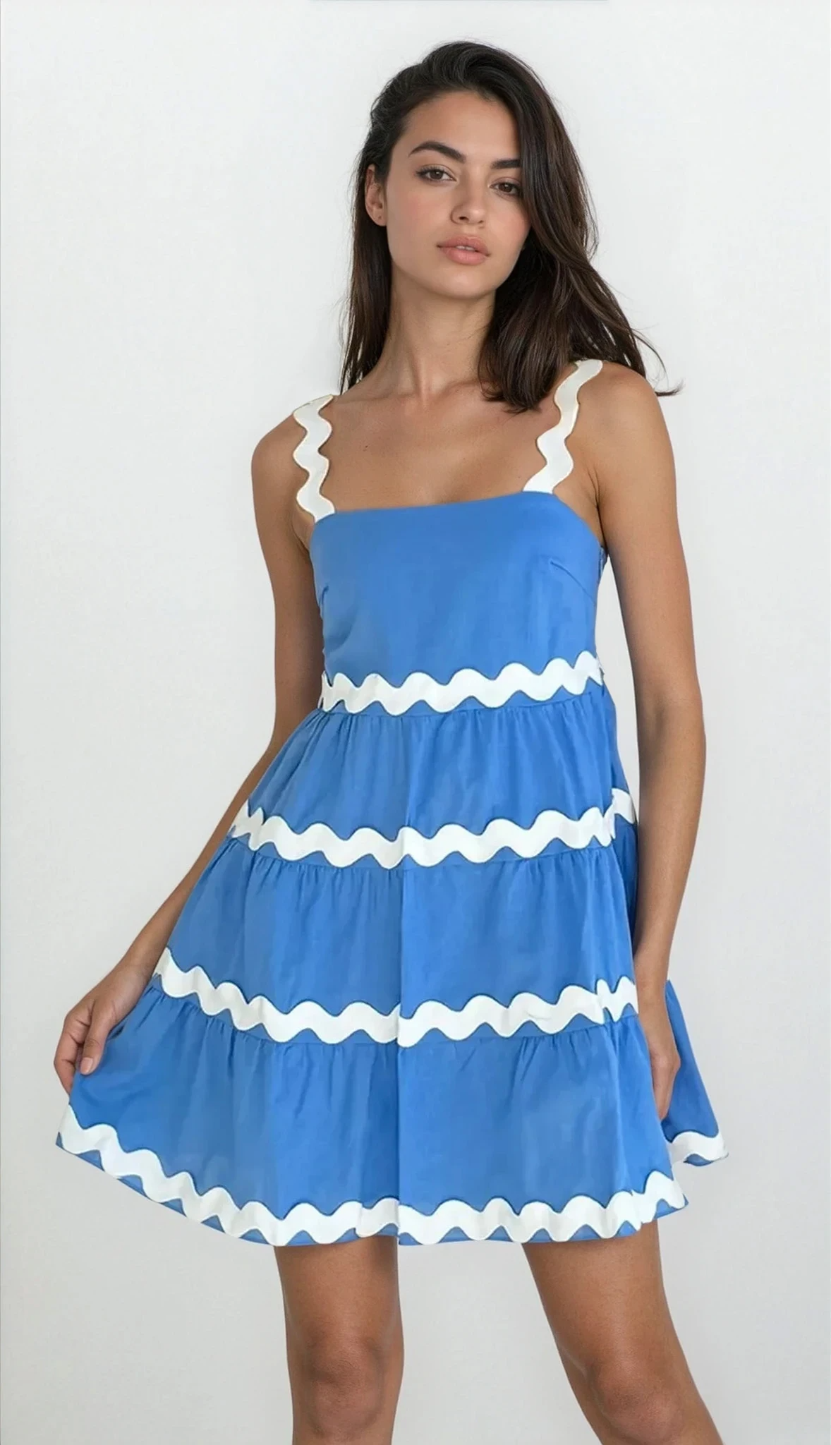 Clara Square Neck Tiered Dress
