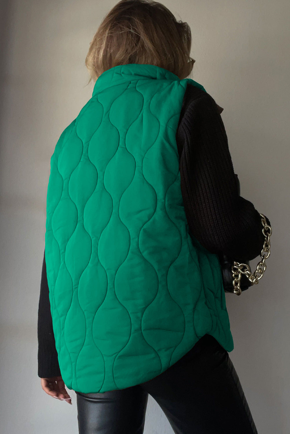 Quilted Collared Neck Vest