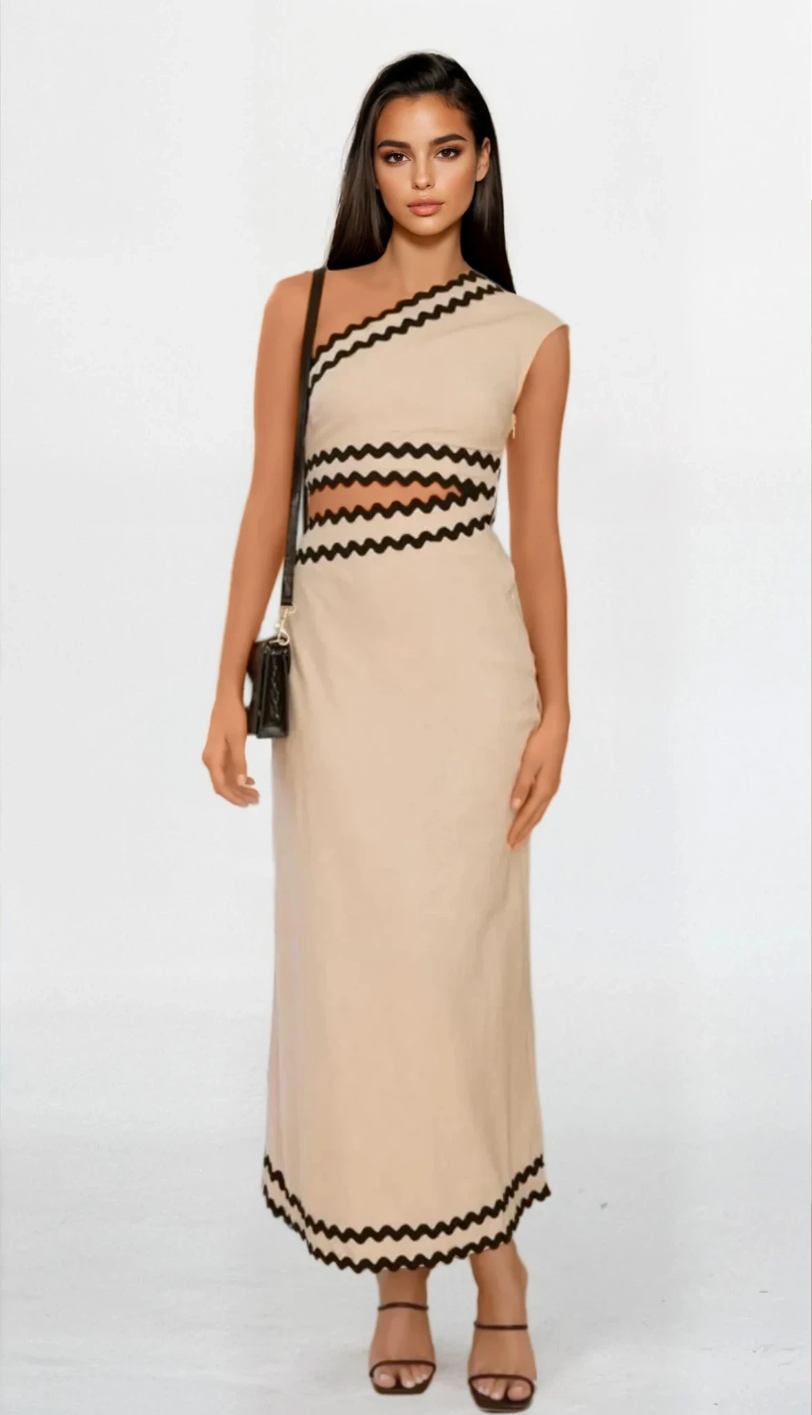 Celine cutout single shoulder dress with sleeveless maxi silhouette
