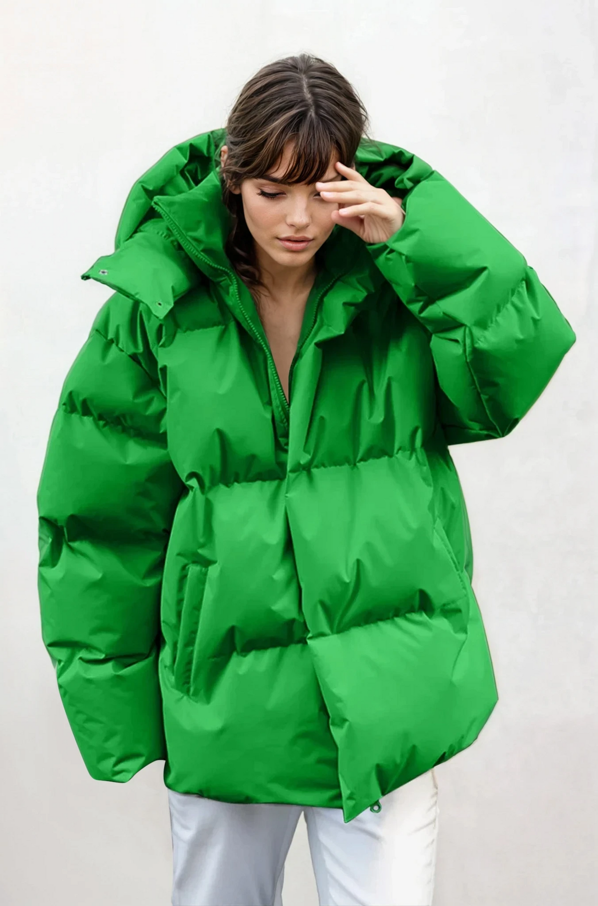 lightweight solid chill puffer jacket with full zip for layering