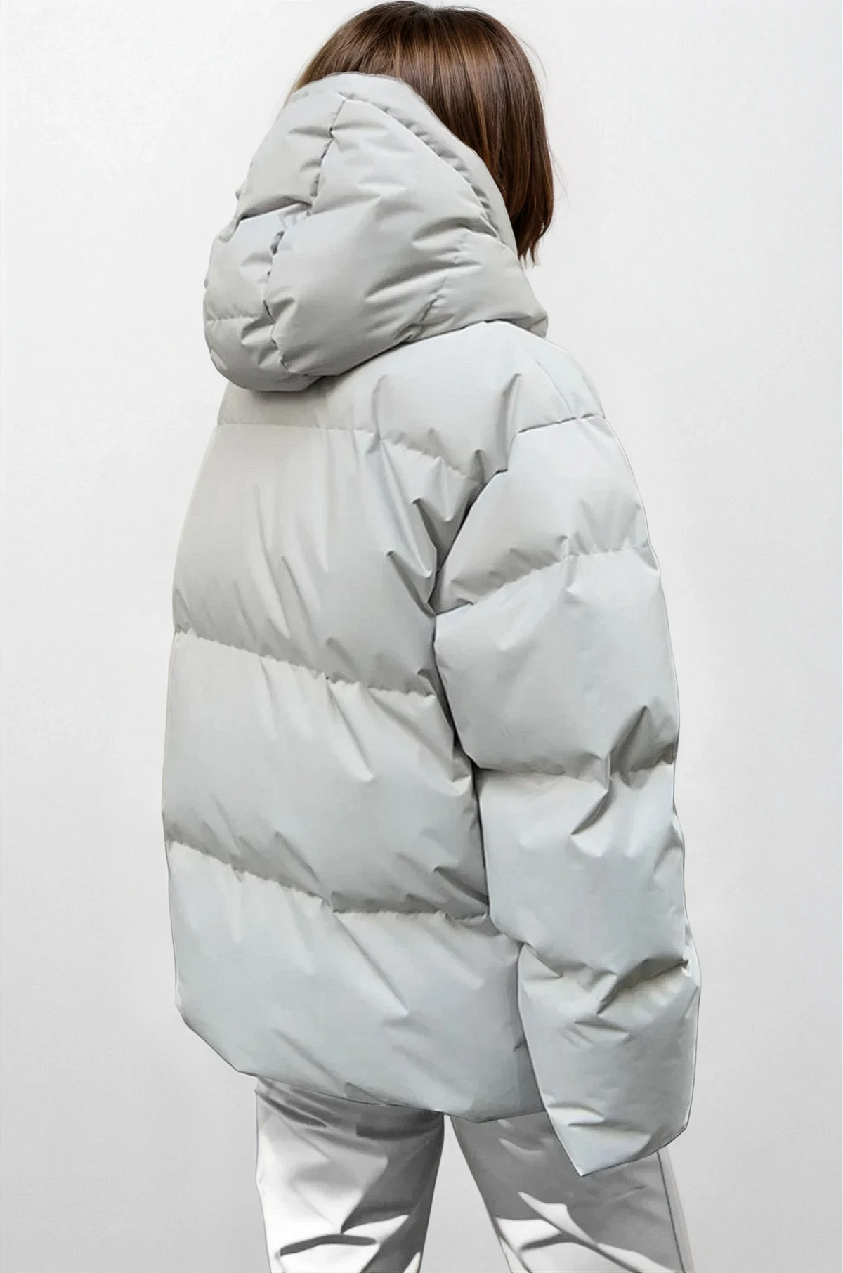 Lightweight chill puffer jacket with full zip and solid pattern