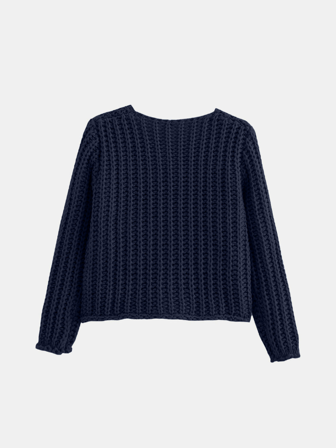 Chunky button-down long sleeve cardigan with buttoned front