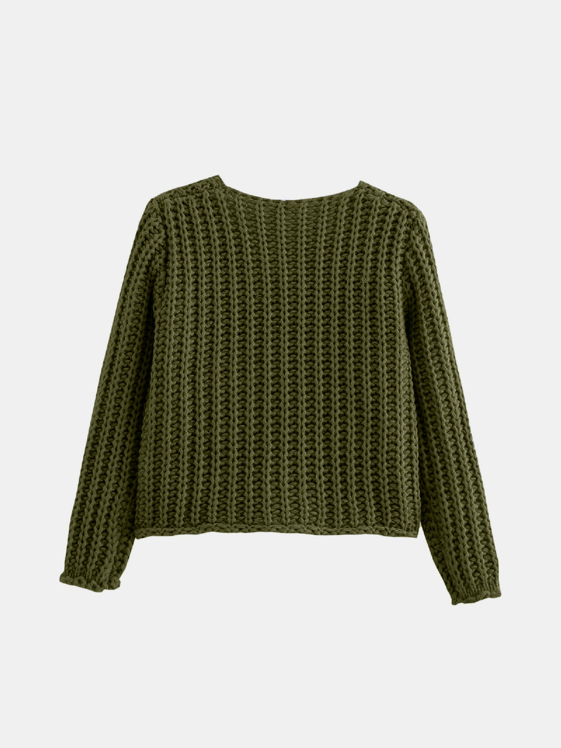 chunky button-down long sleeve cardigan with classic buttoned front