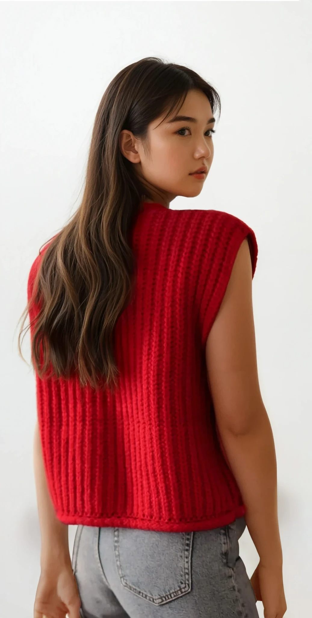 chunky button down vest in soft lightweight fabric with buttoned front