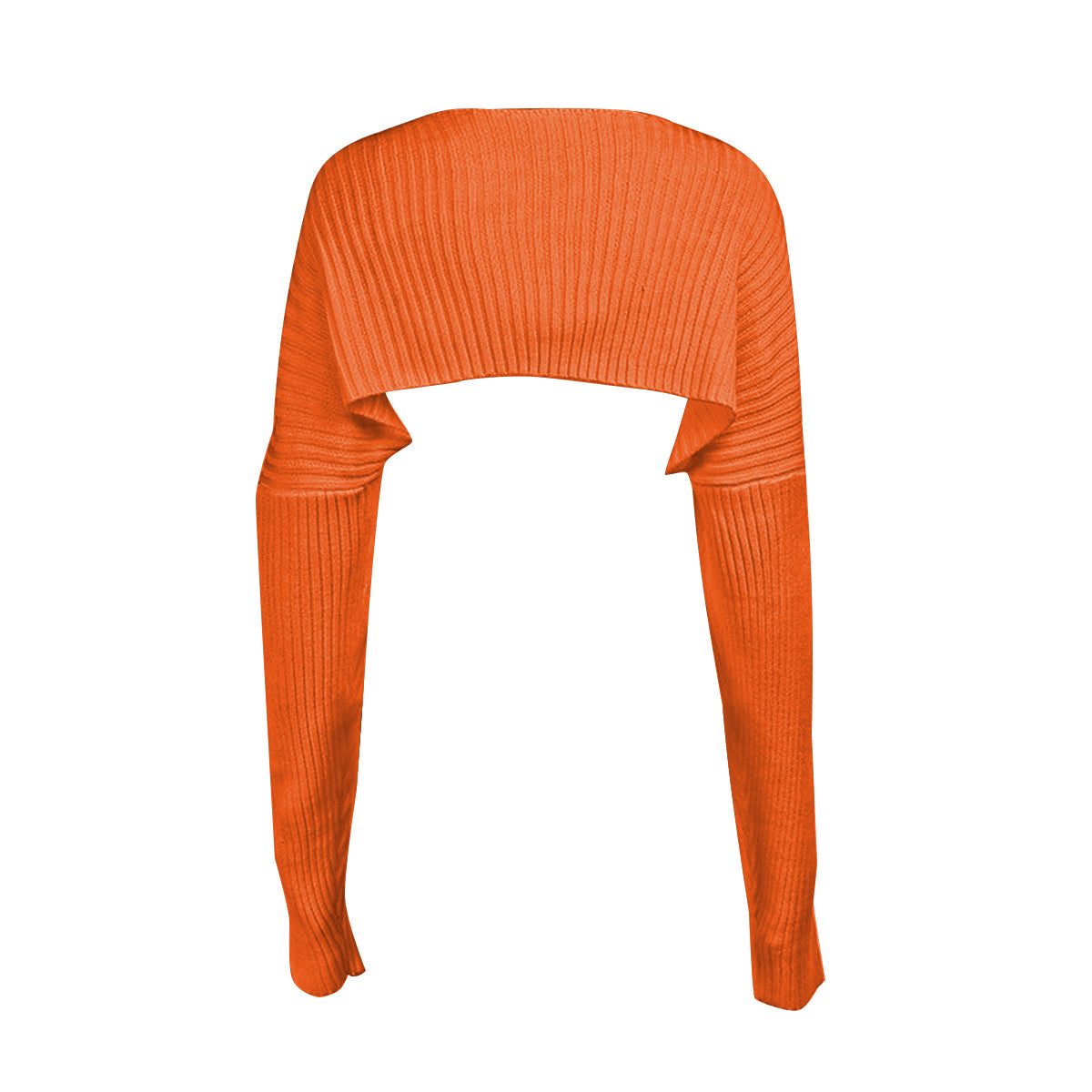 Cropped rib-knit long sleeve bolero cardigan in solid pattern