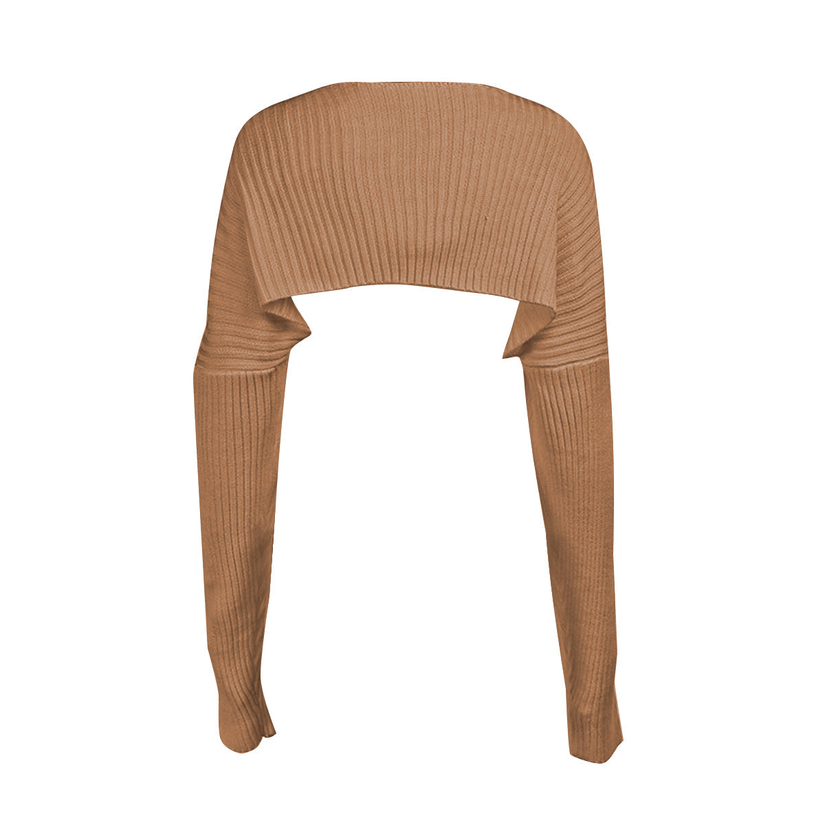 Cropped rib-knit long sleeve bolero cardigan in solid pattern