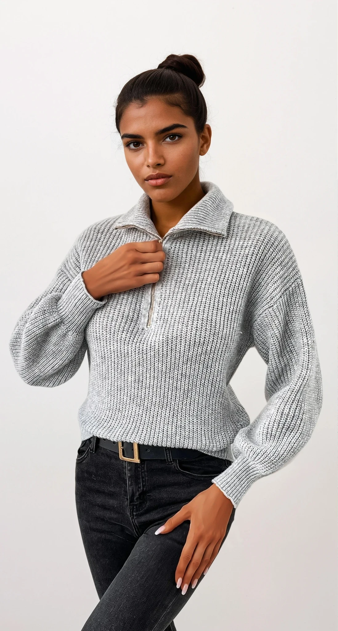  Cushion Half Zip Pullover lightweight solid pattern versatile style