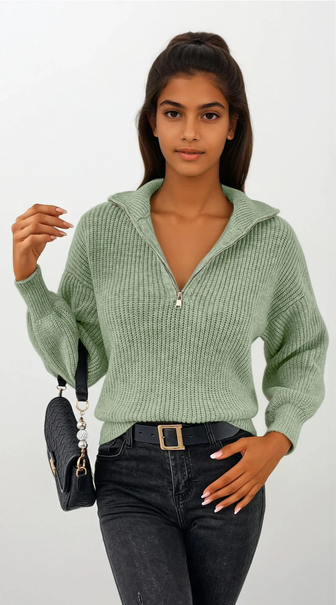  Cushion Half Zip Pullover lightweight solid pattern versatile style