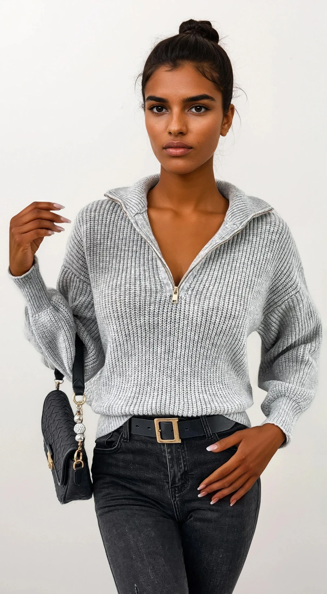  Cushion Half Zip Pullover lightweight solid pattern versatile style