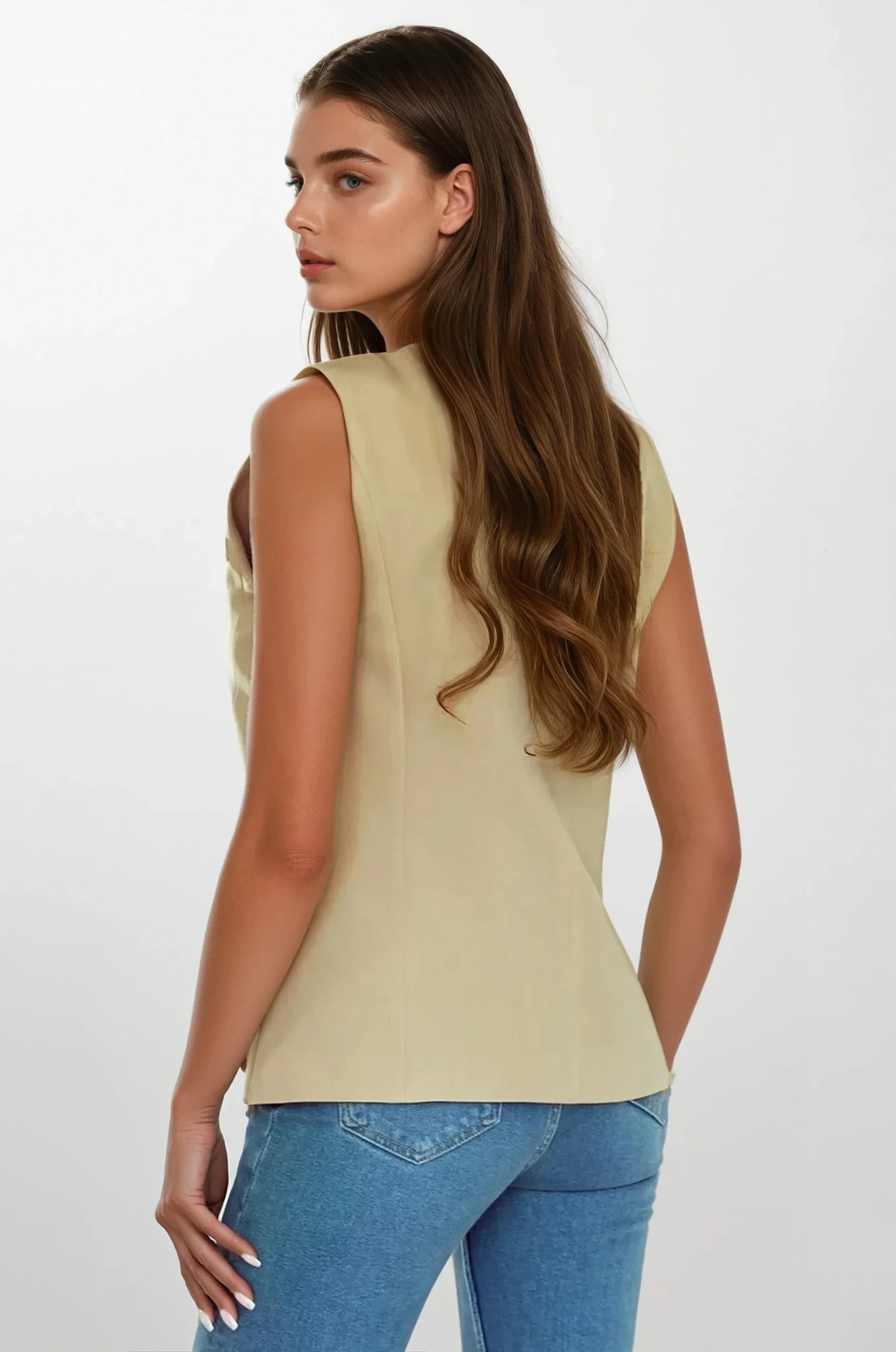 One-Button Blazer Vest