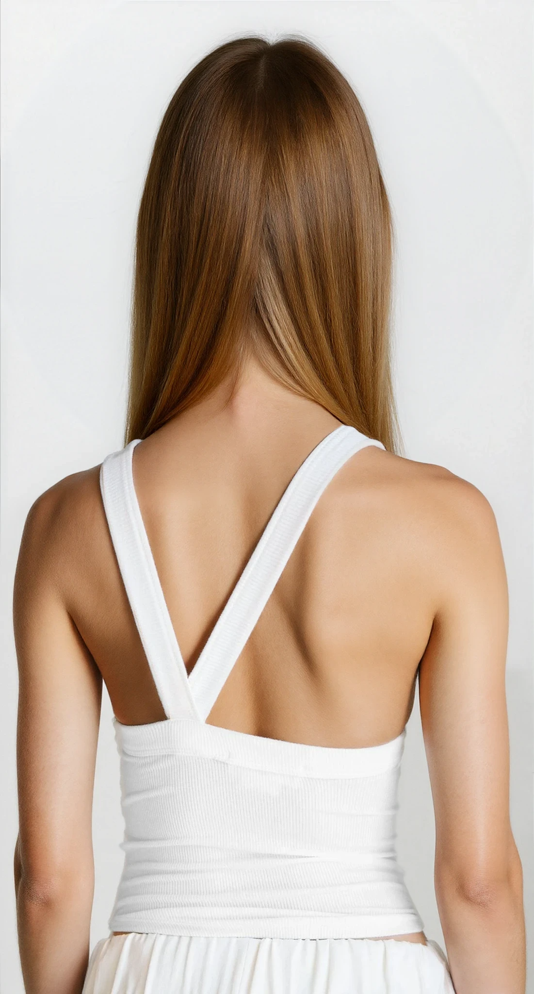Light blue rib-knit halter neck sleeveless cropped tank top from Trendsi, featuring a fitted, casual crop style.