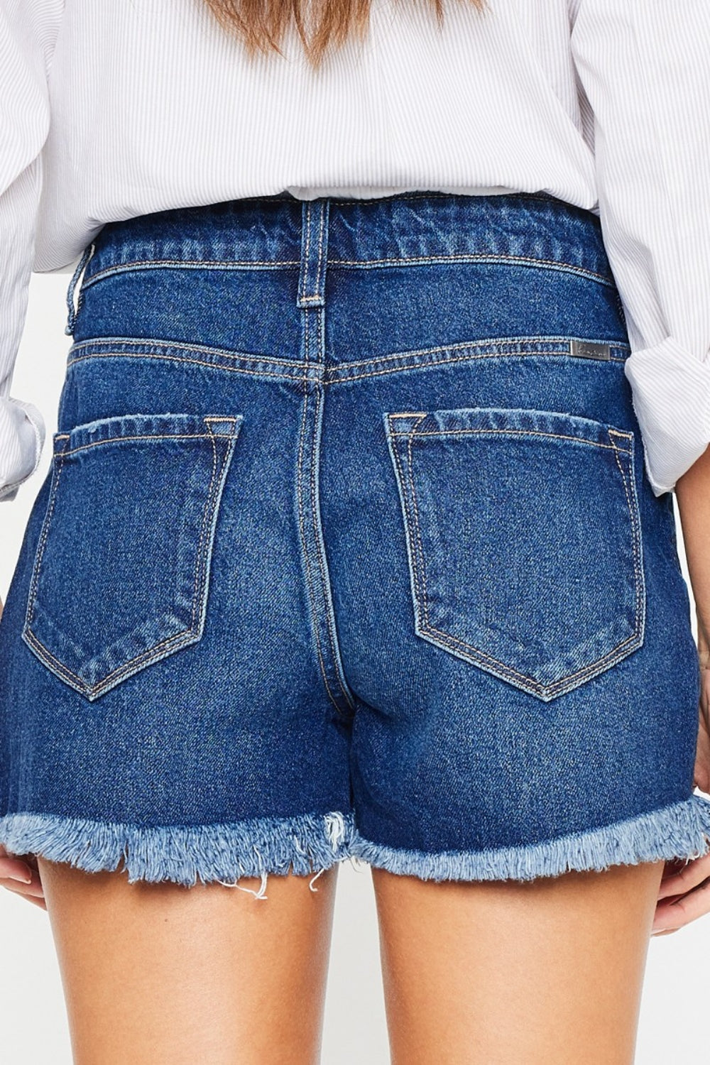 Signature High-Waist Distressed Denim Short