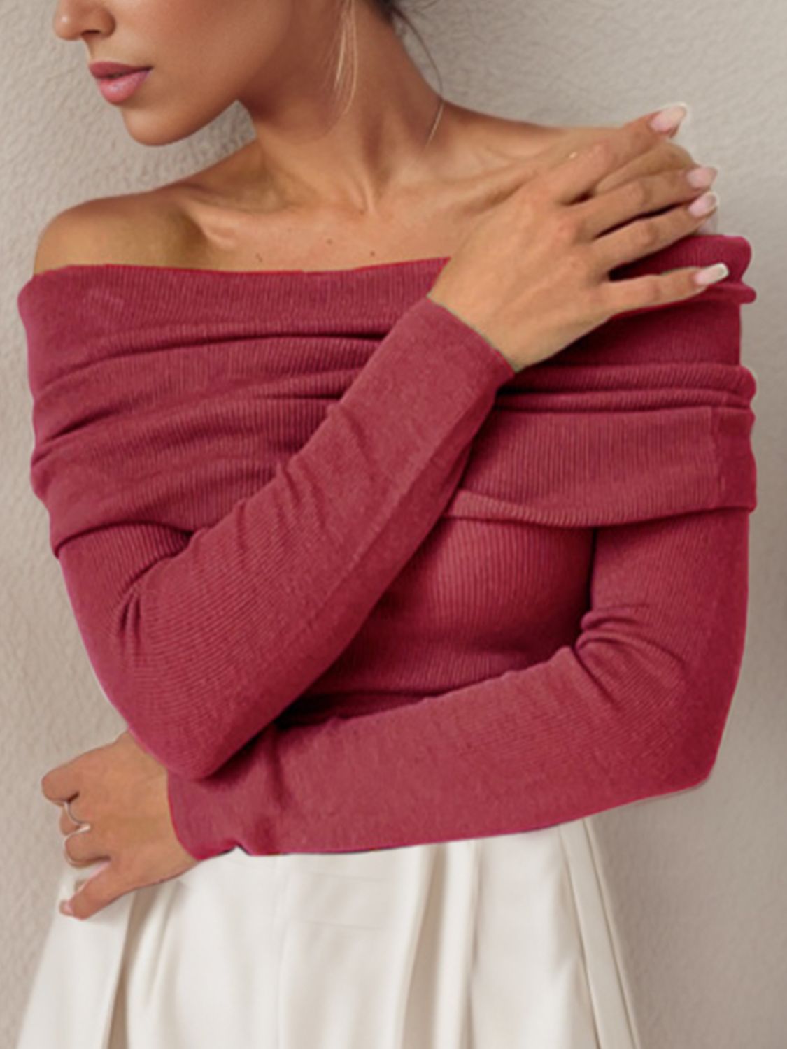 Weightless Off-Shoulder Sweater