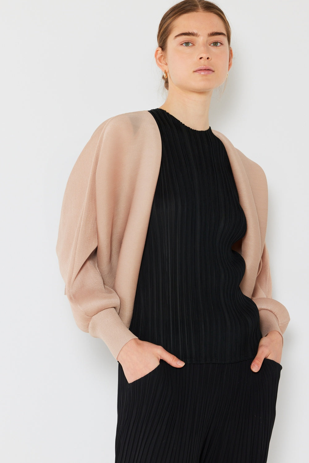 Sleek Ribbed Bolero Cardigan