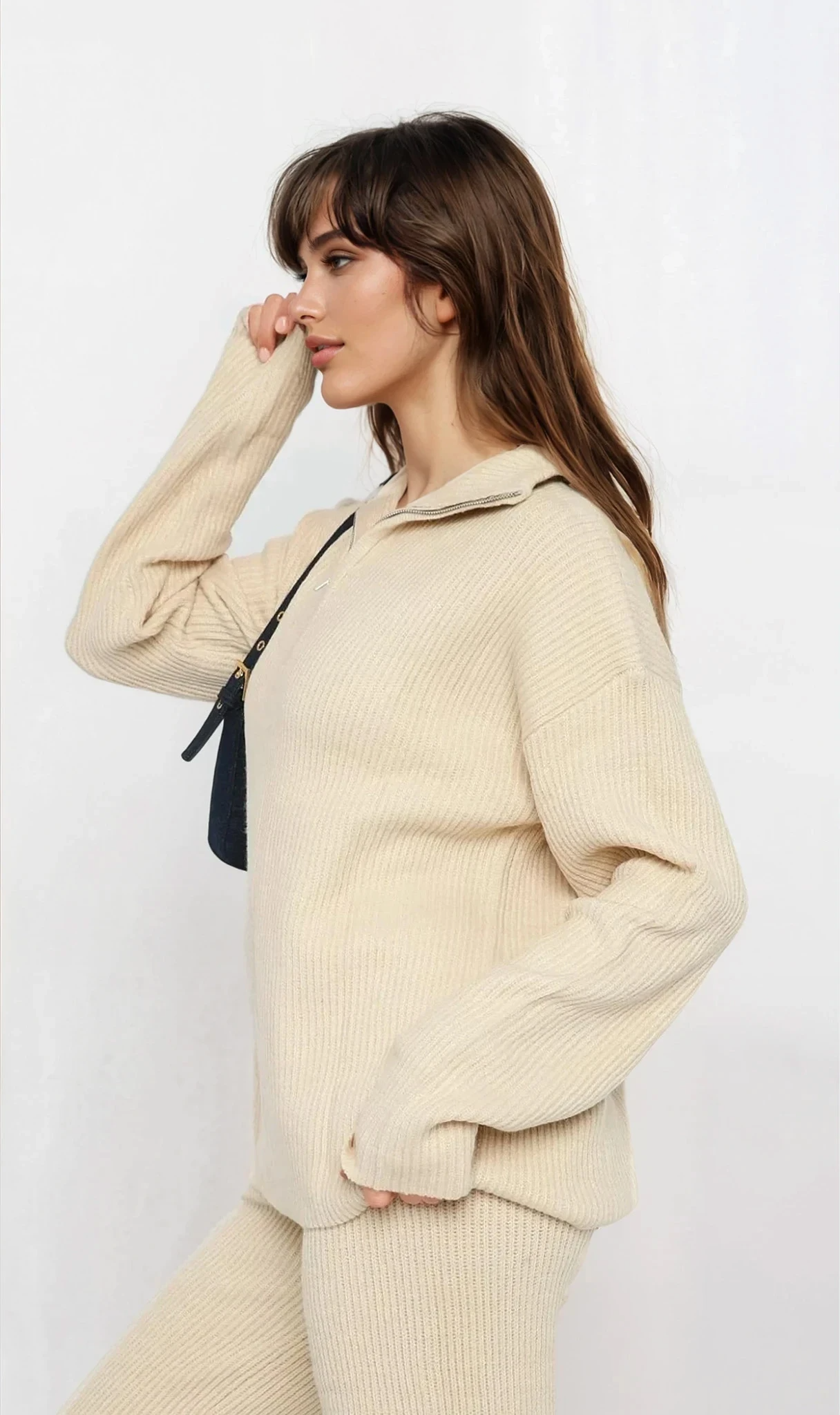 Plush 1/4 Zip Long Sleeve Top and Pant Set