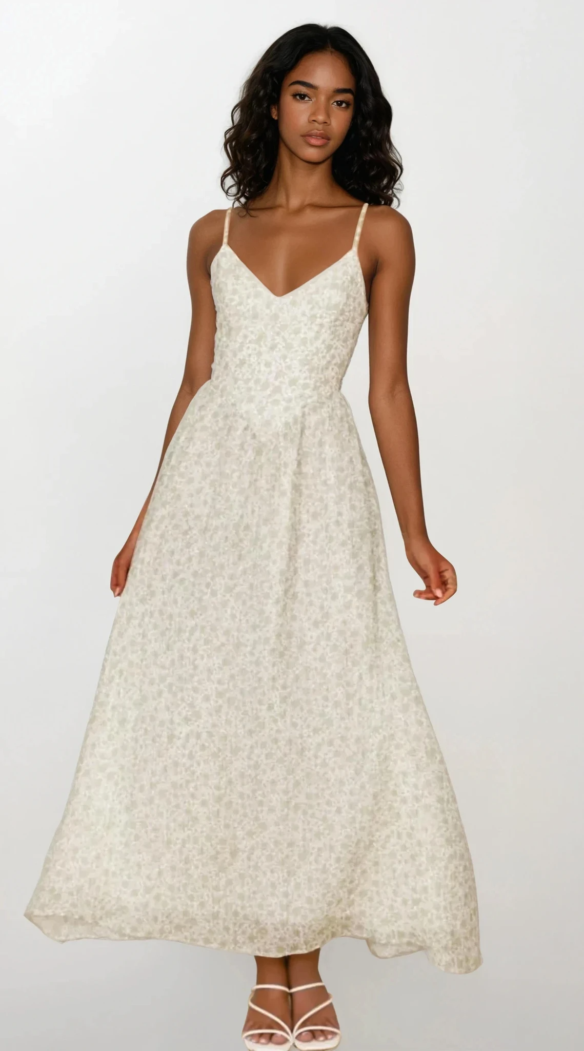Fleuron Bow Back V-Neck Cami Dress by Trendsi featuring a bow back detail and a V-neck style in lightweight fabric.