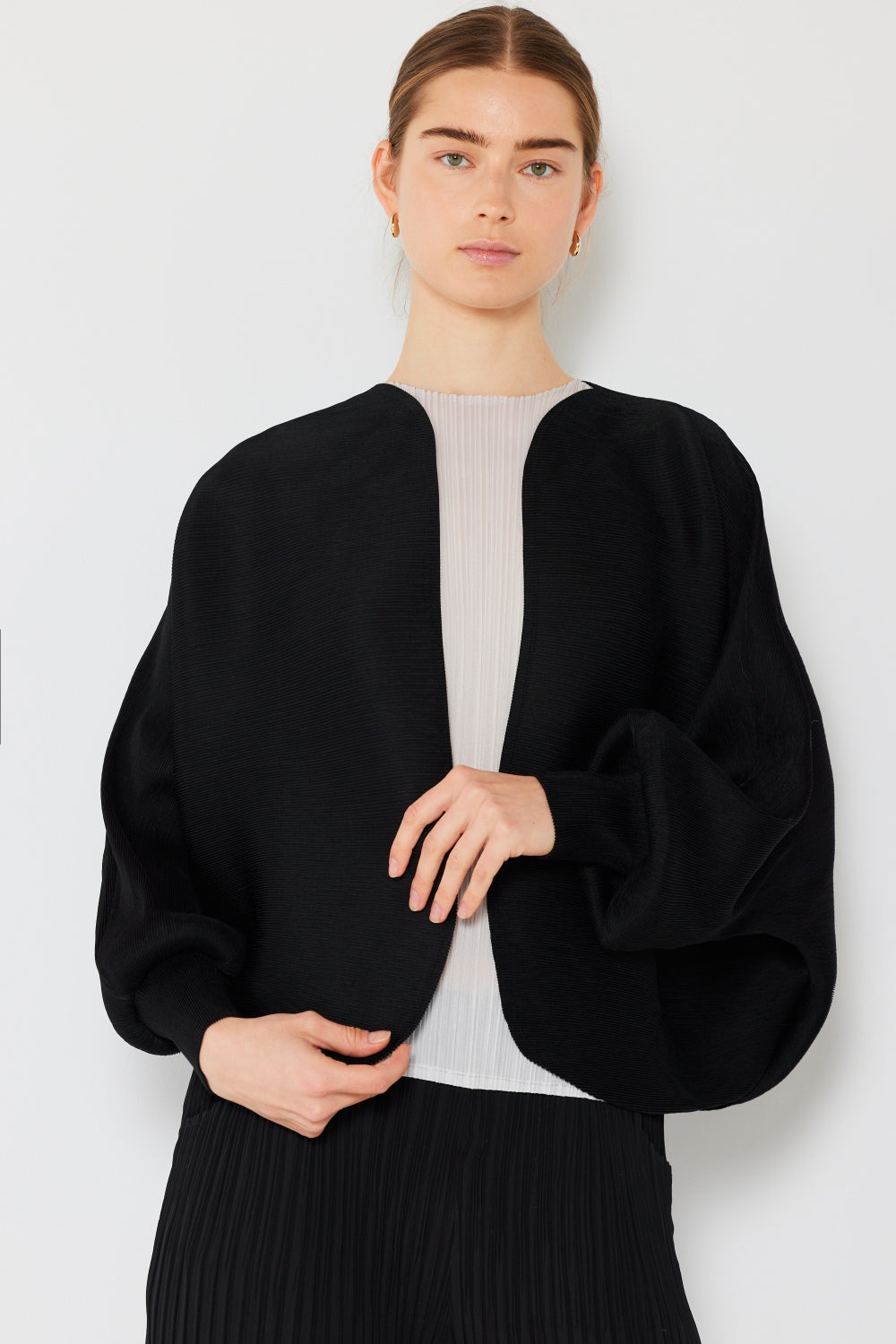 Sleek Ribbed Bolero Cardigan