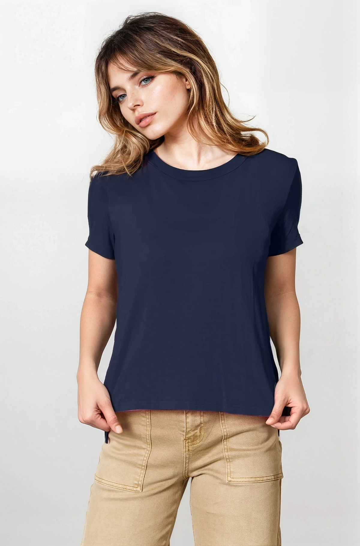 Everyday crew neck short sleeve t-shirt in solid color