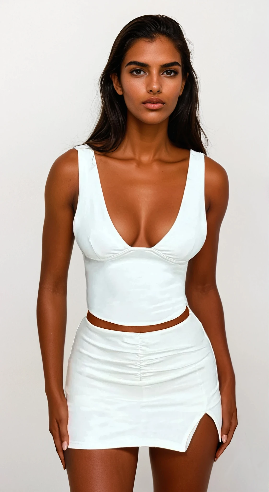 Everyday v-neck wide strap tank top in solid color