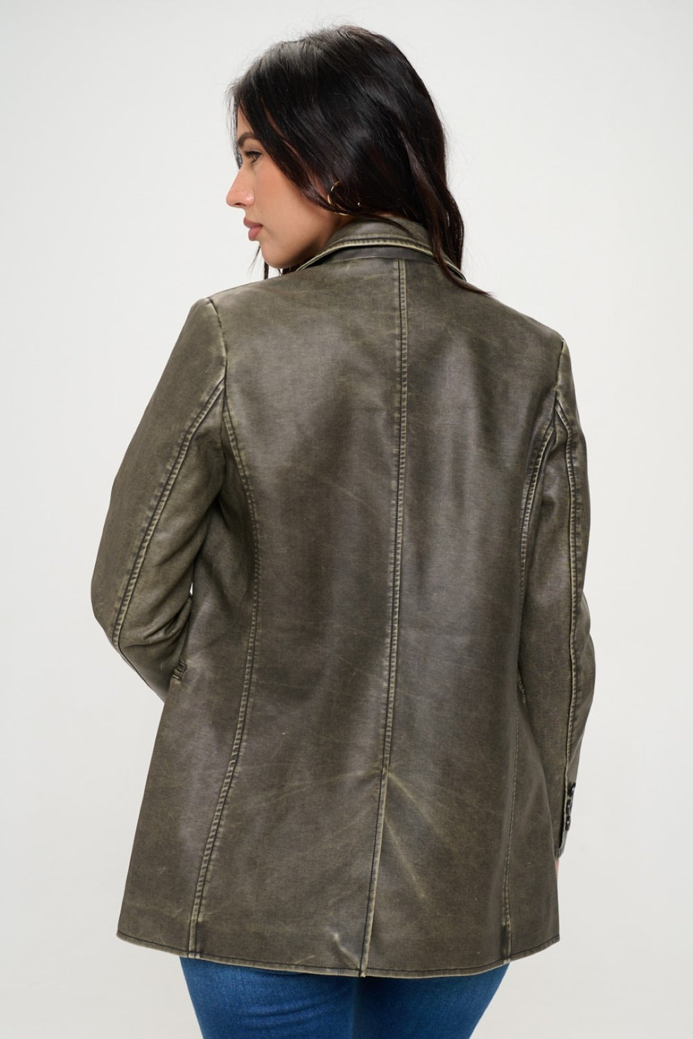 Statement Vegan Leather Blazer