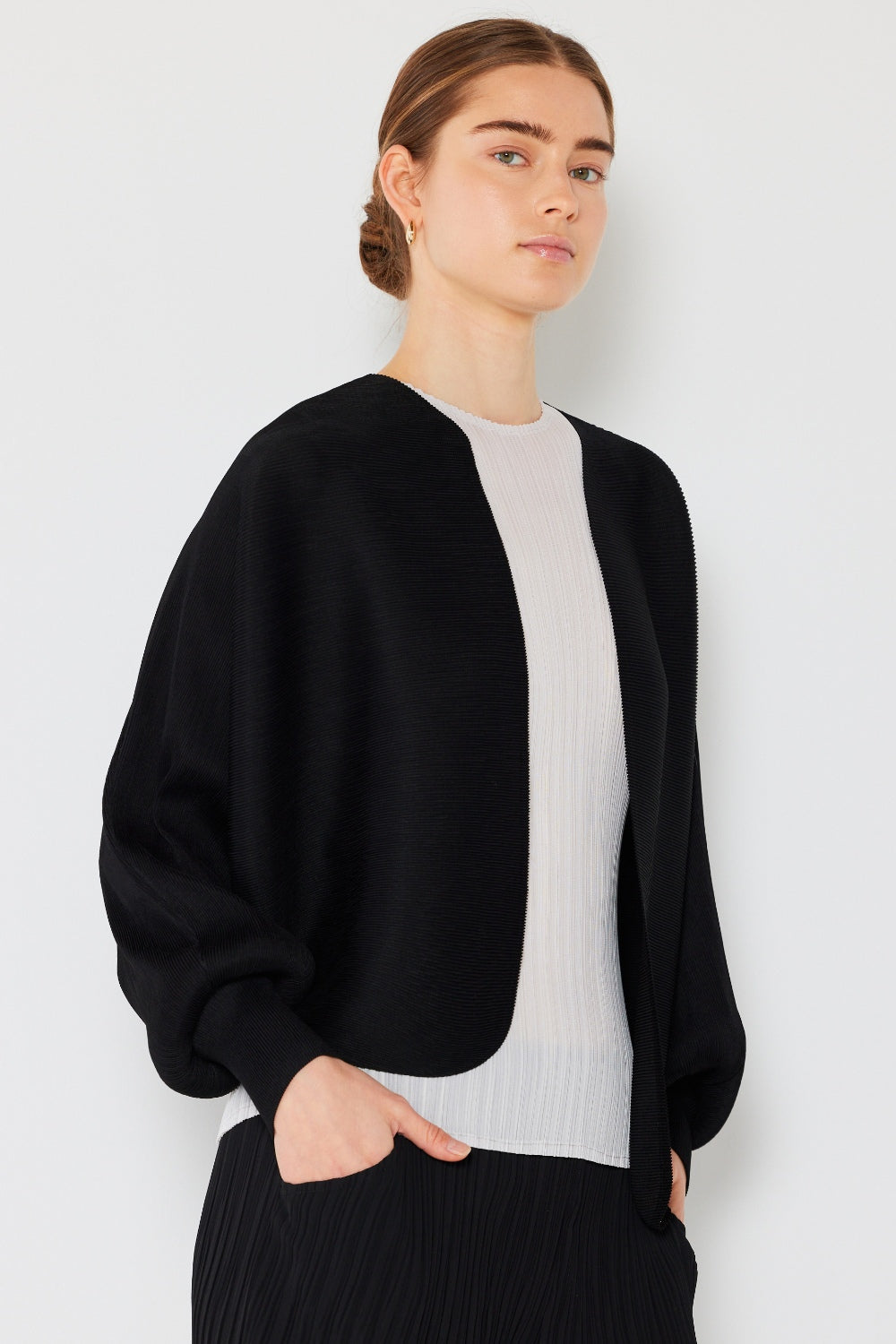 Sleek Ribbed Bolero Cardigan