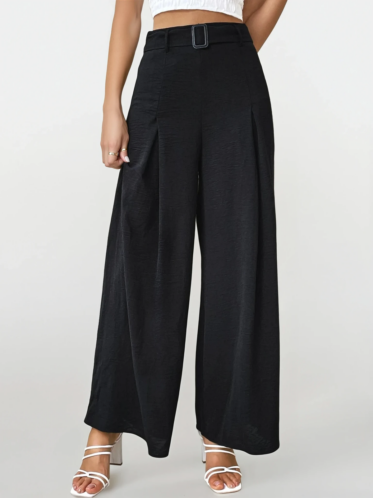 High-waist transform trousers with ruching for office wear