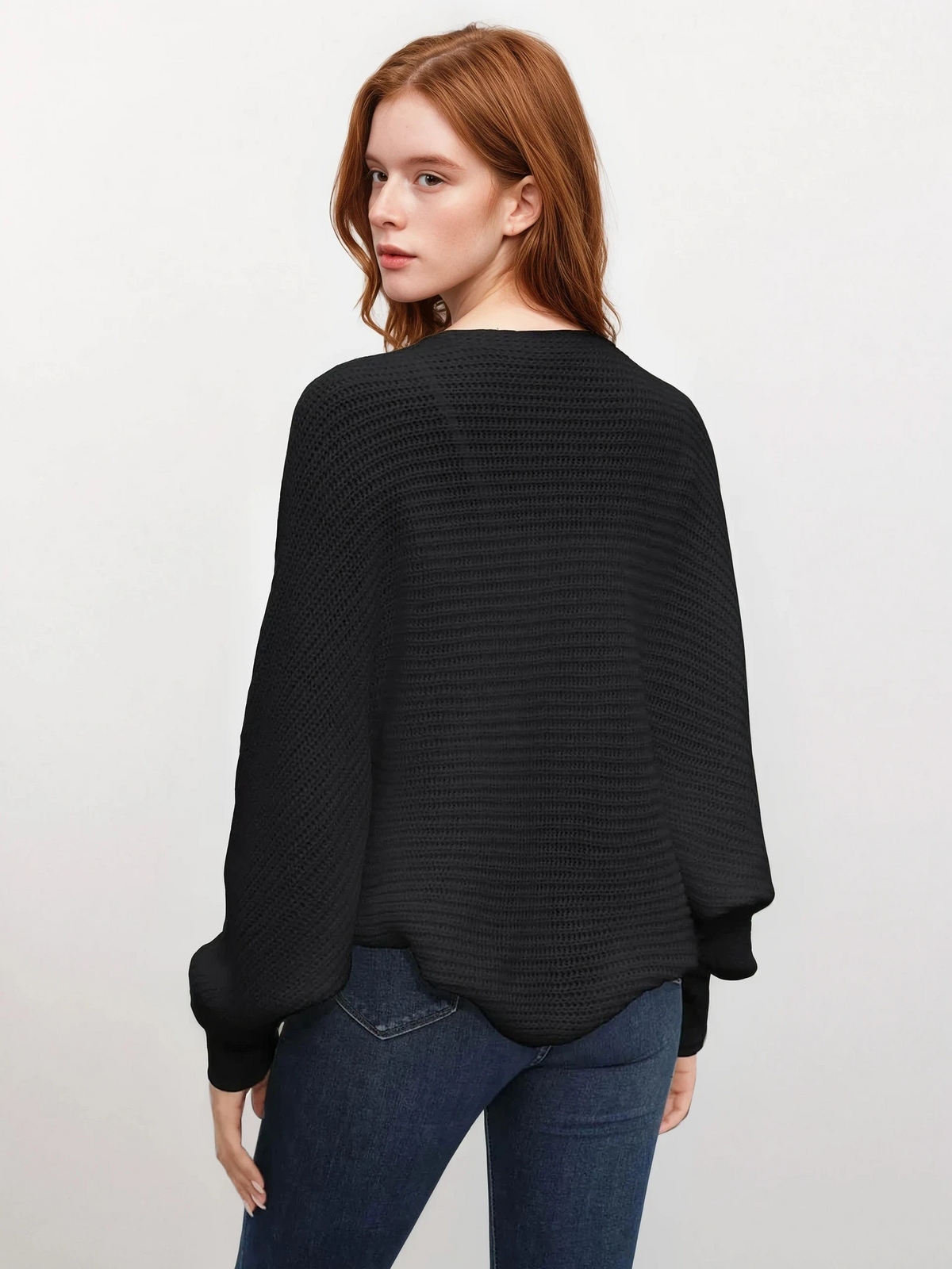 Reset open front cropped dolman sleeve cardigan in solid pattern