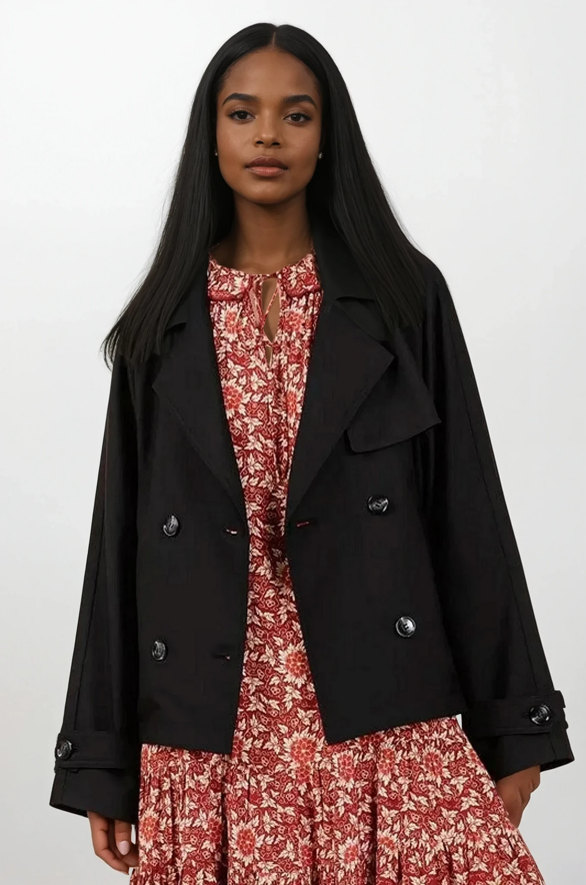 Suave trench coat jacket double-breasted classic design