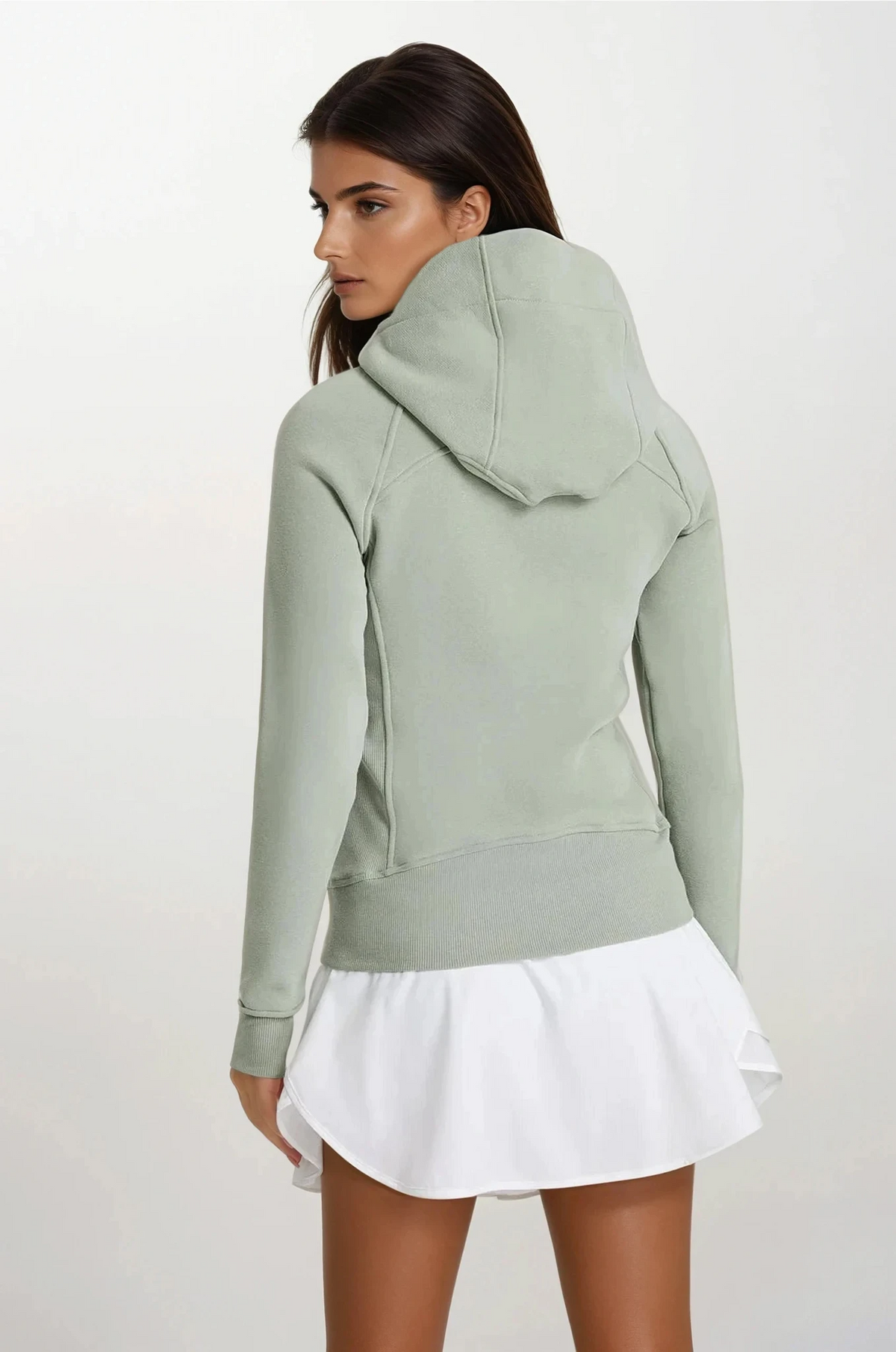 Outdoor trainer full zip hoodie with lightweight stretch fabric and attached hood