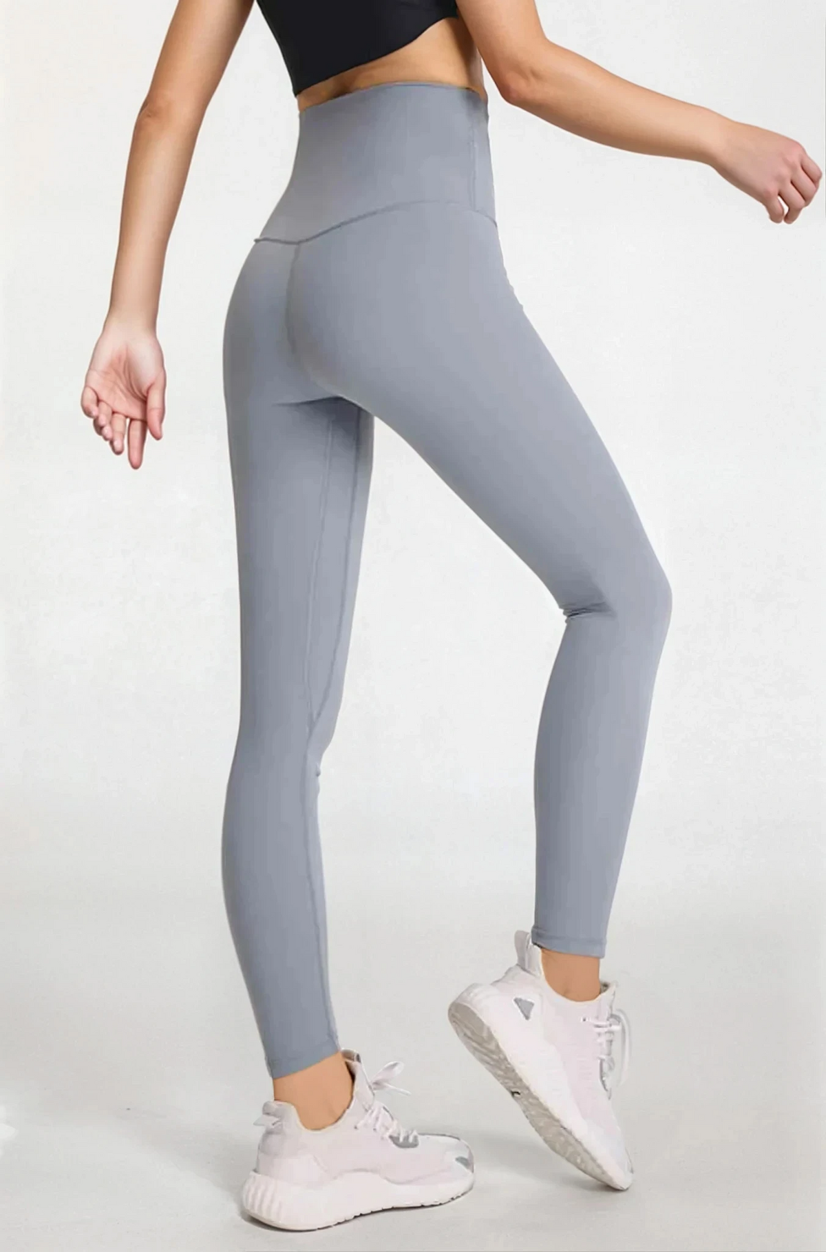woman wearing ultra soft high-waist leggings in black
