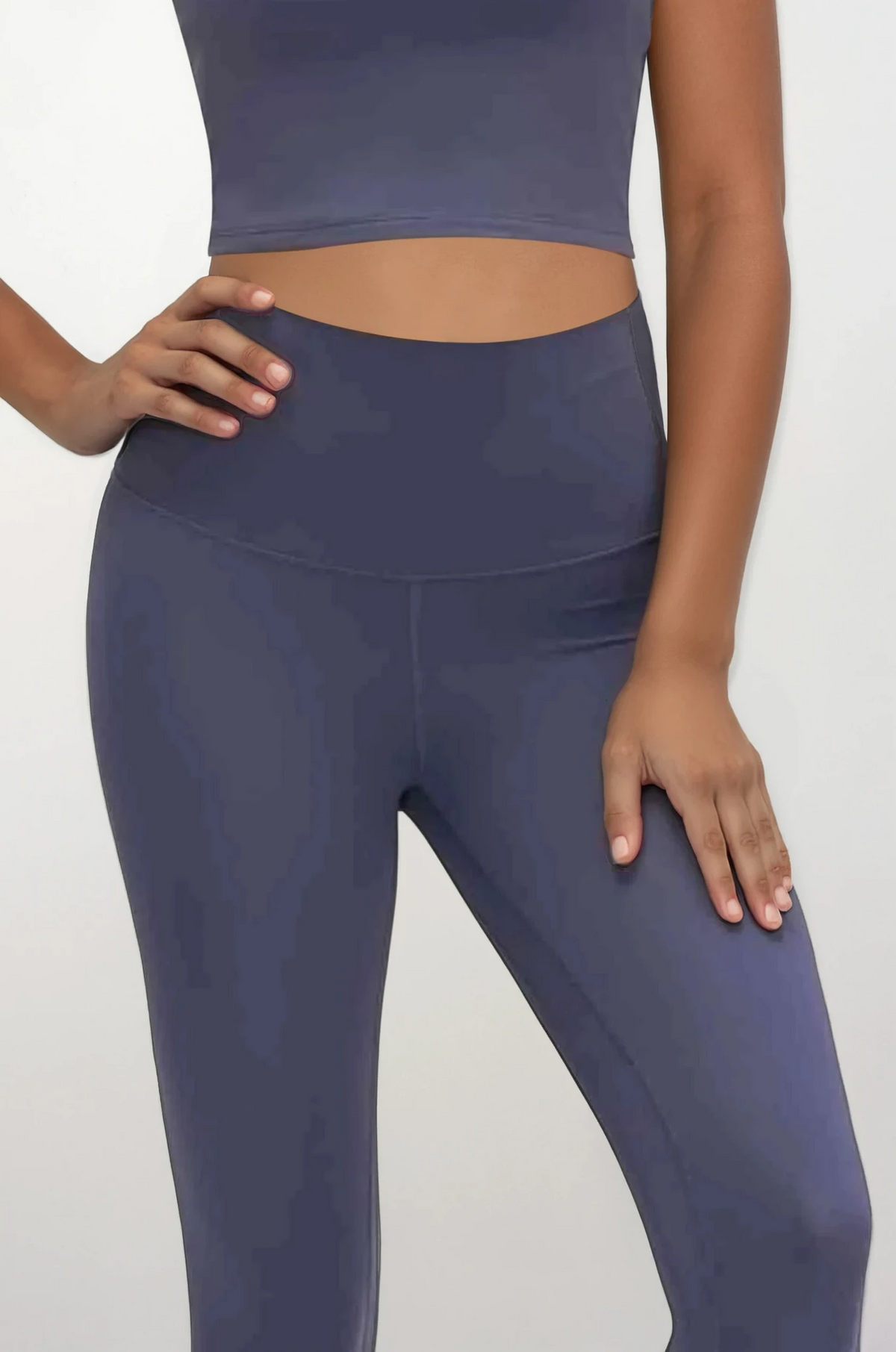 woman wearing ultra soft high-waist leggings in black