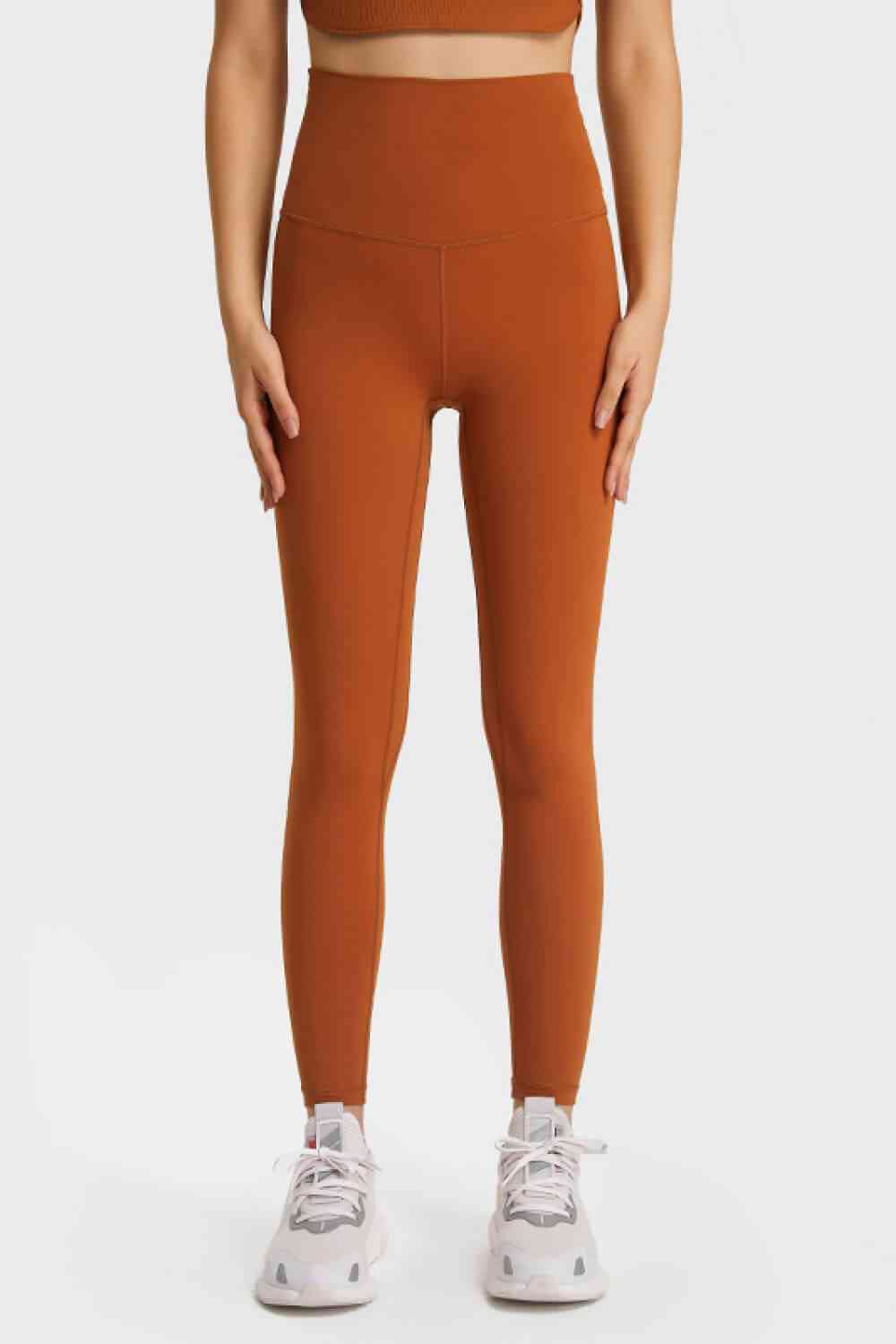ultra soft high-waist leggings on model in black